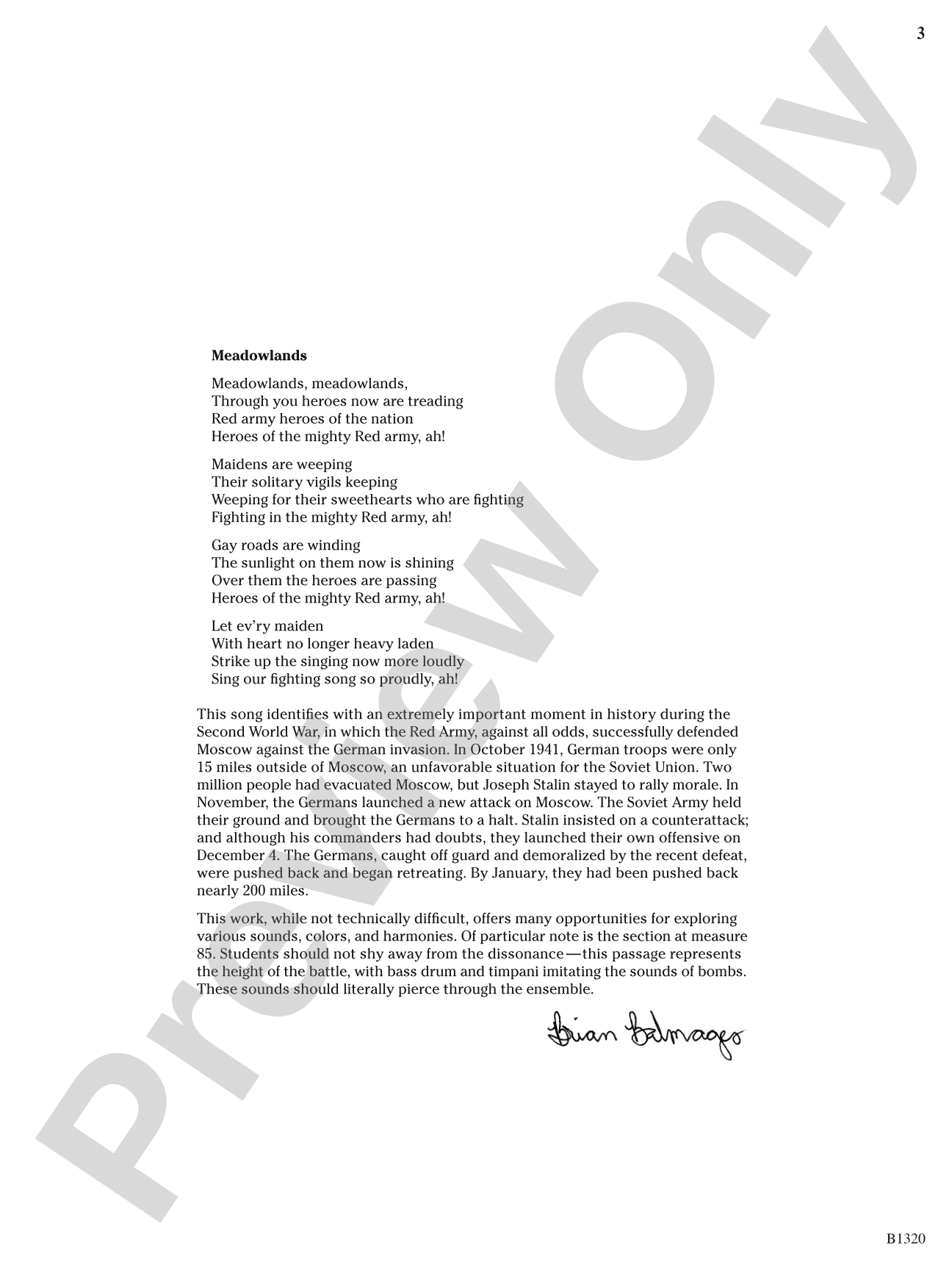 Moscow, 1941: Concert Band Conductor Score & Parts