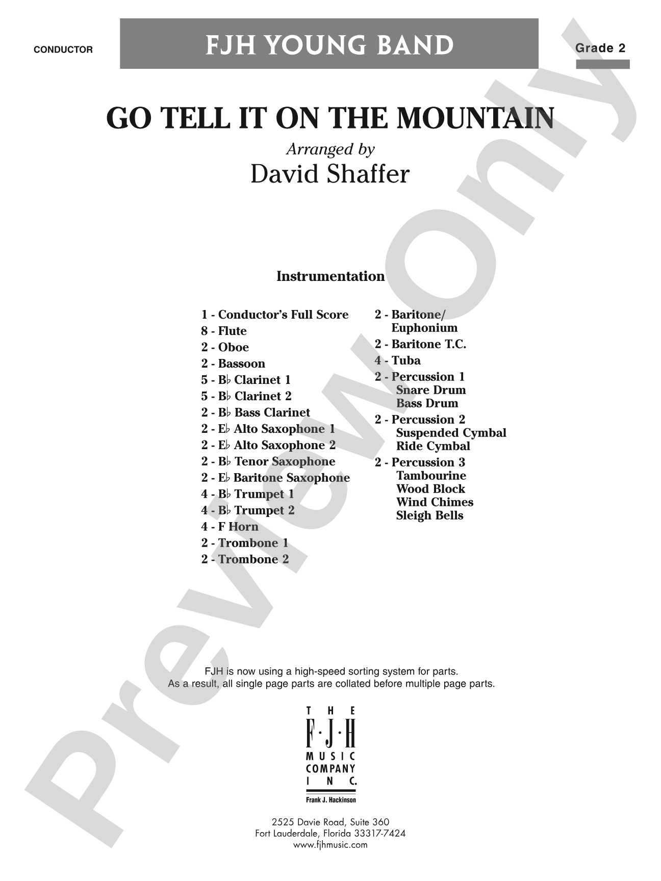 Go Tell It on the Mountain: Concert Band Conductor Score & Parts