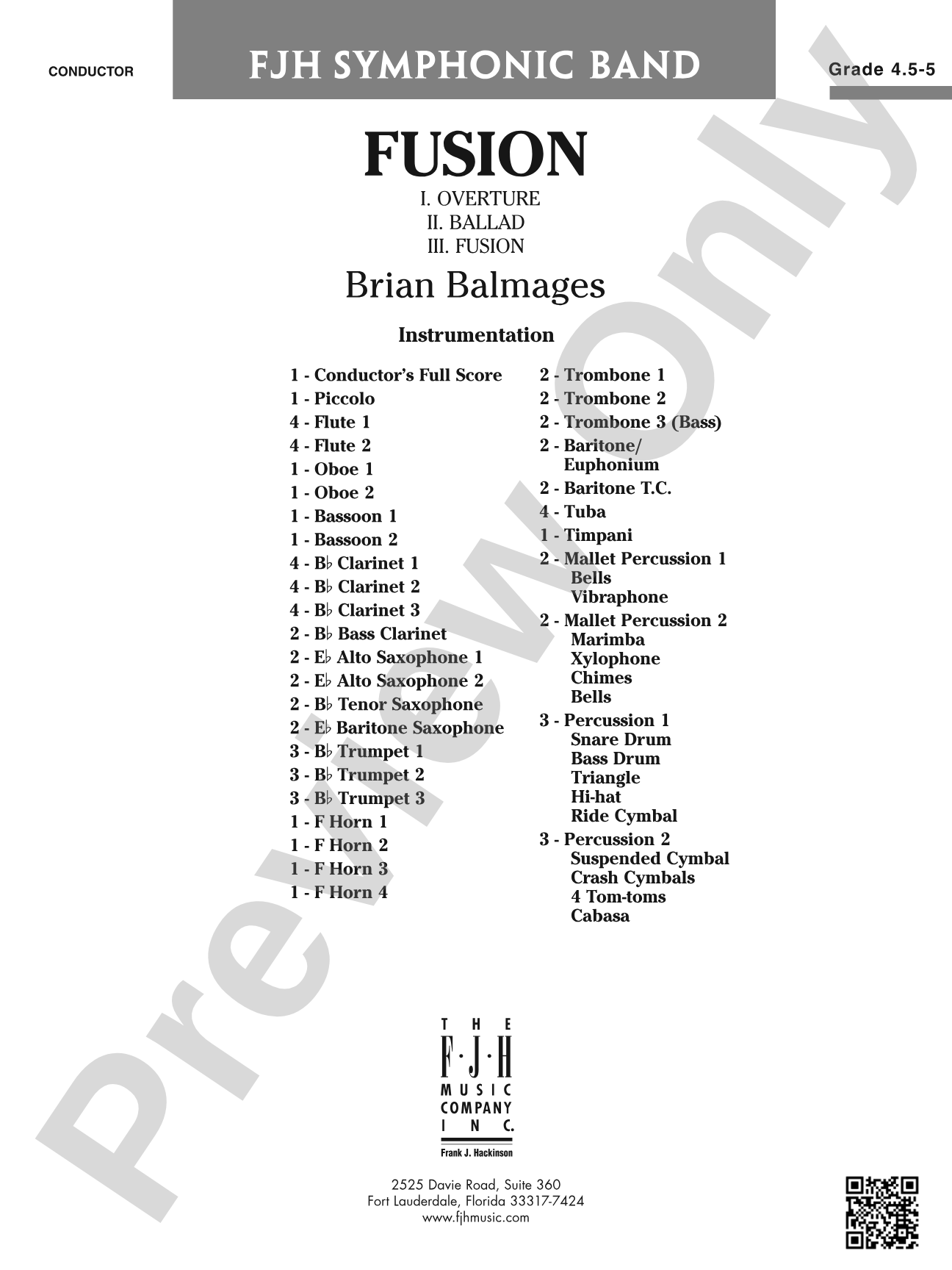 Fusion: Concert Band Conductor Score & Parts