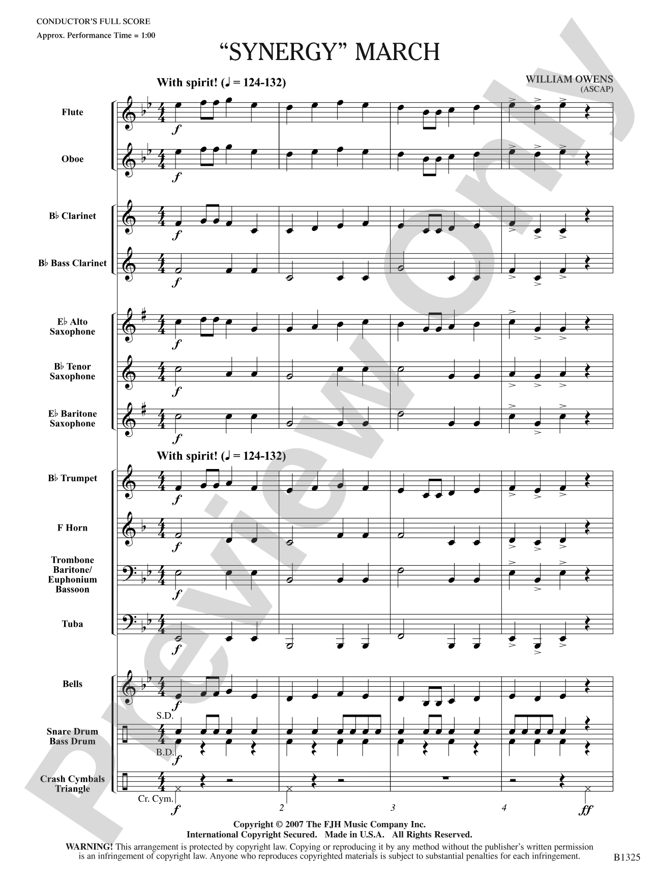 Synergy March: Concert Band Conductor Score & Parts