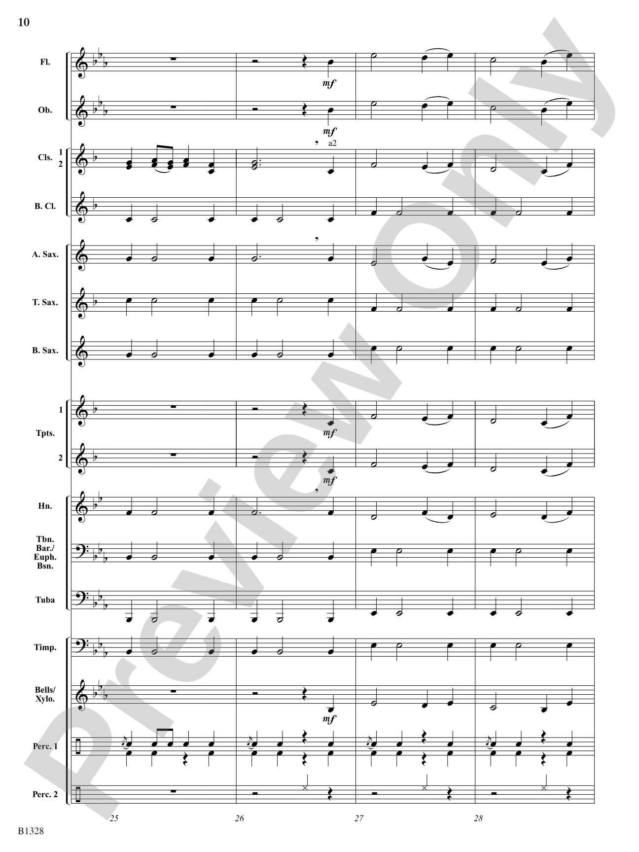 Ten Masters in Two Minutes: Concert Band Conductor Score & Parts