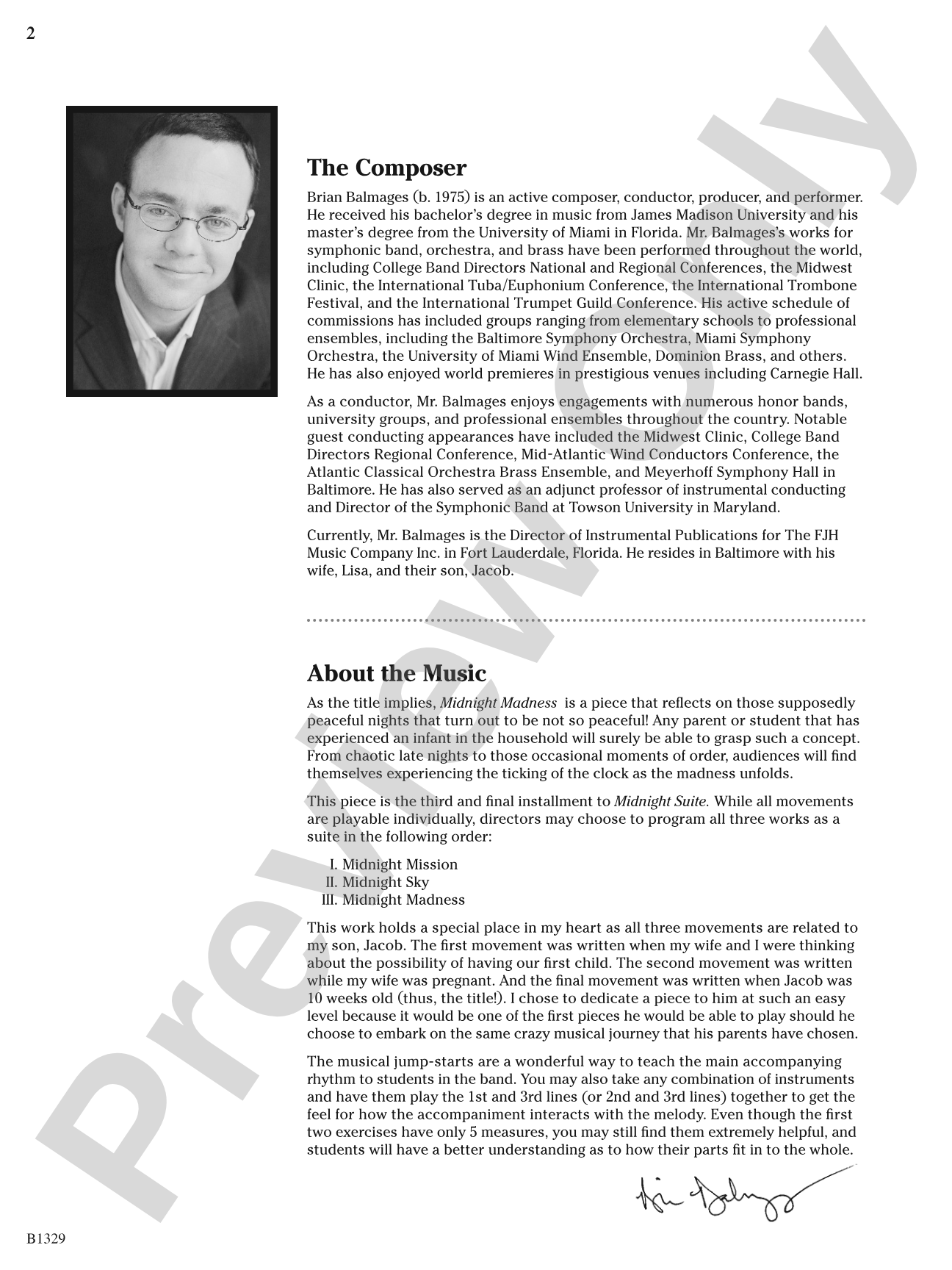 Midnight Madness (from Midnight Suite): Concert Band Conductor Score & Parts