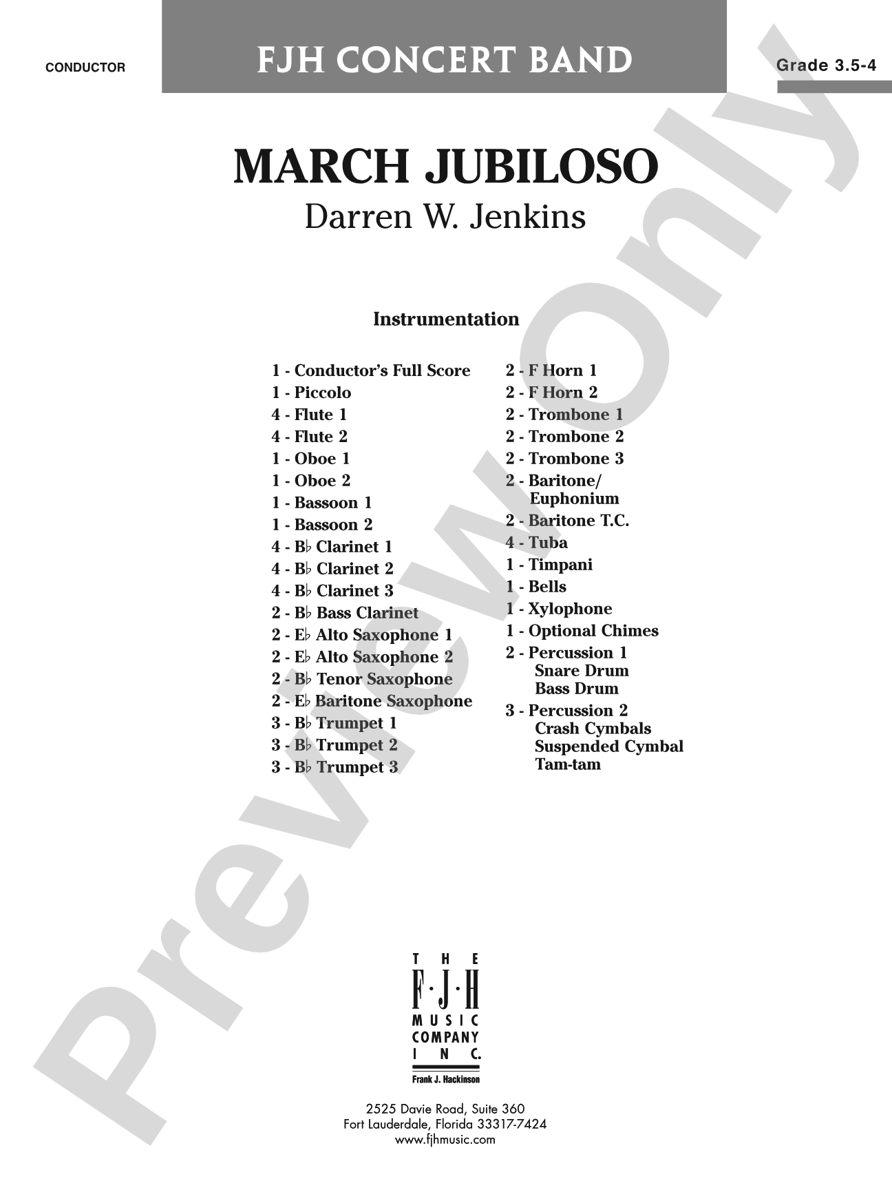 March Jubiloso: Concert Band Conductor Score & Parts