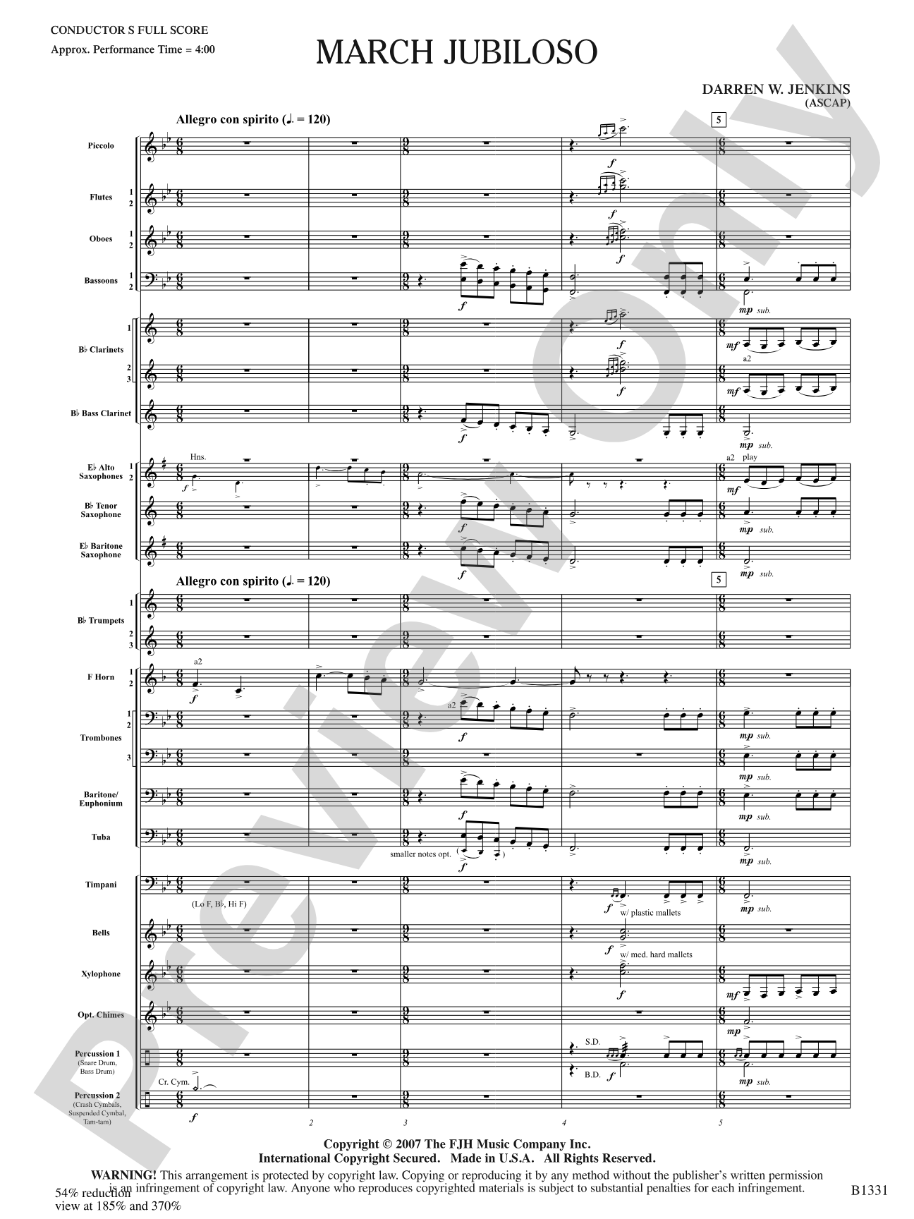 March Jubiloso: Concert Band Conductor Score & Parts