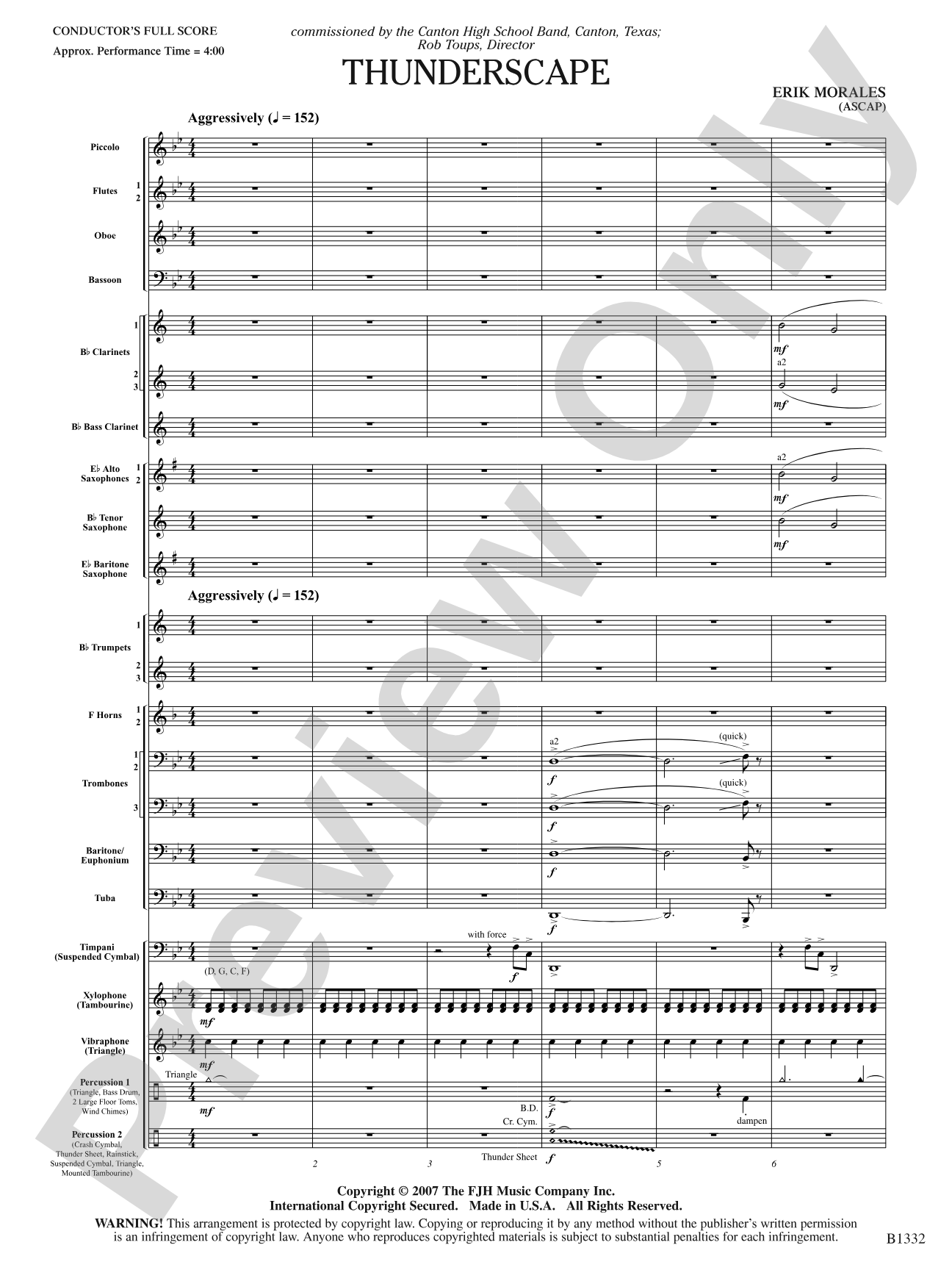 Thunderscape: Concert Band Conductor Score & Parts