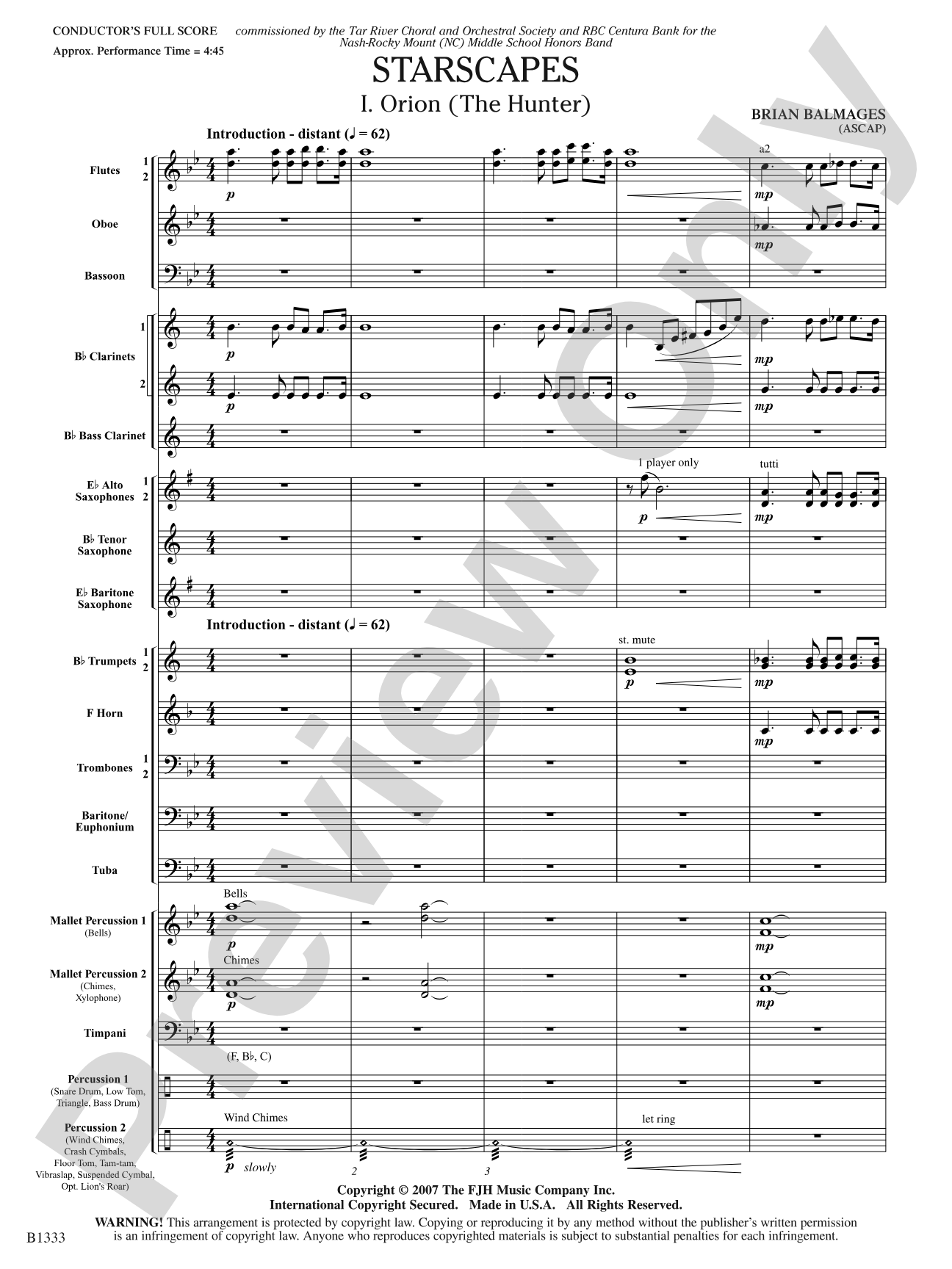 Starscapes: Concert Band Conductor Score & Parts