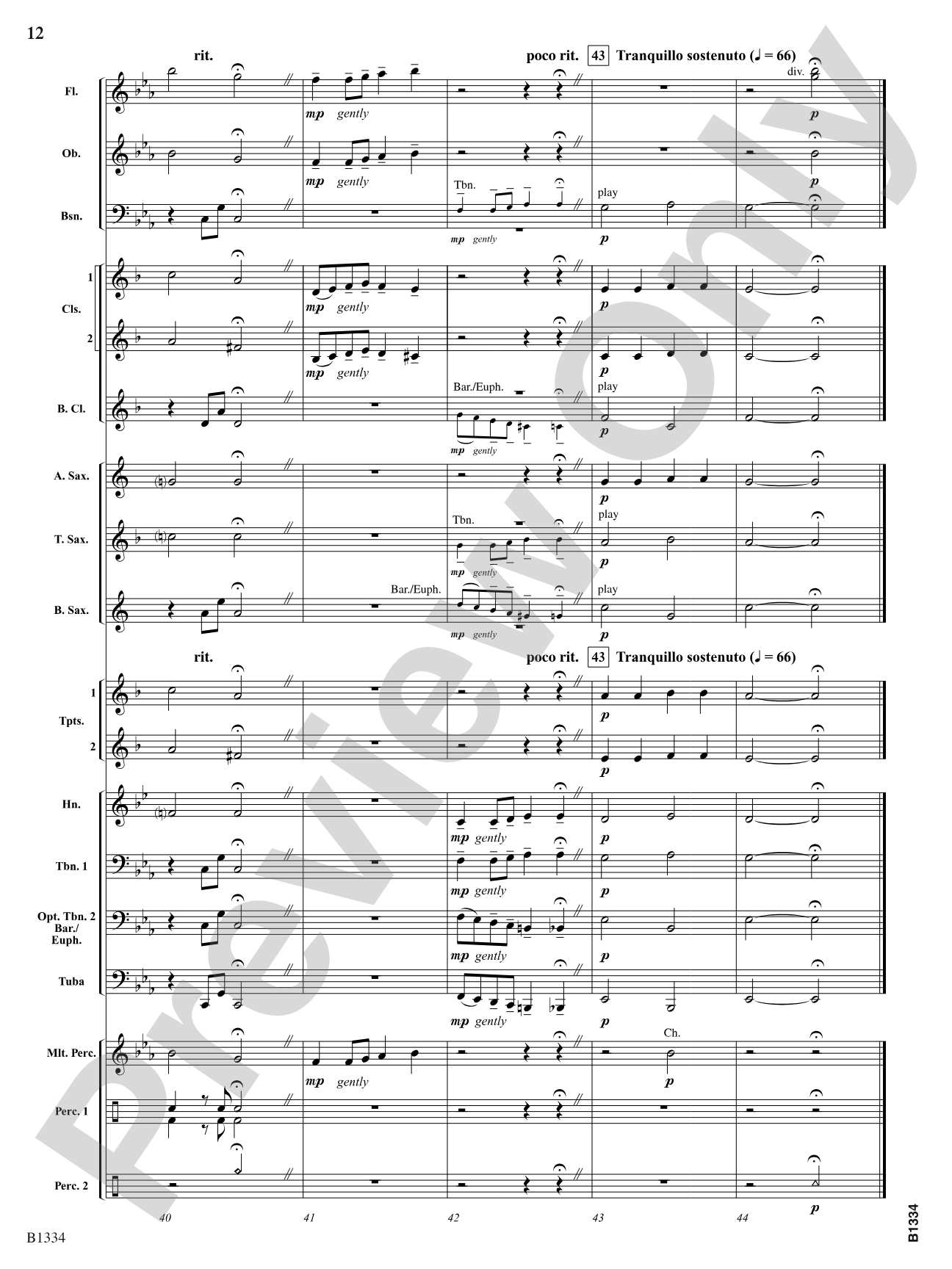 At the River: Concert Band Conductor Score & Parts
