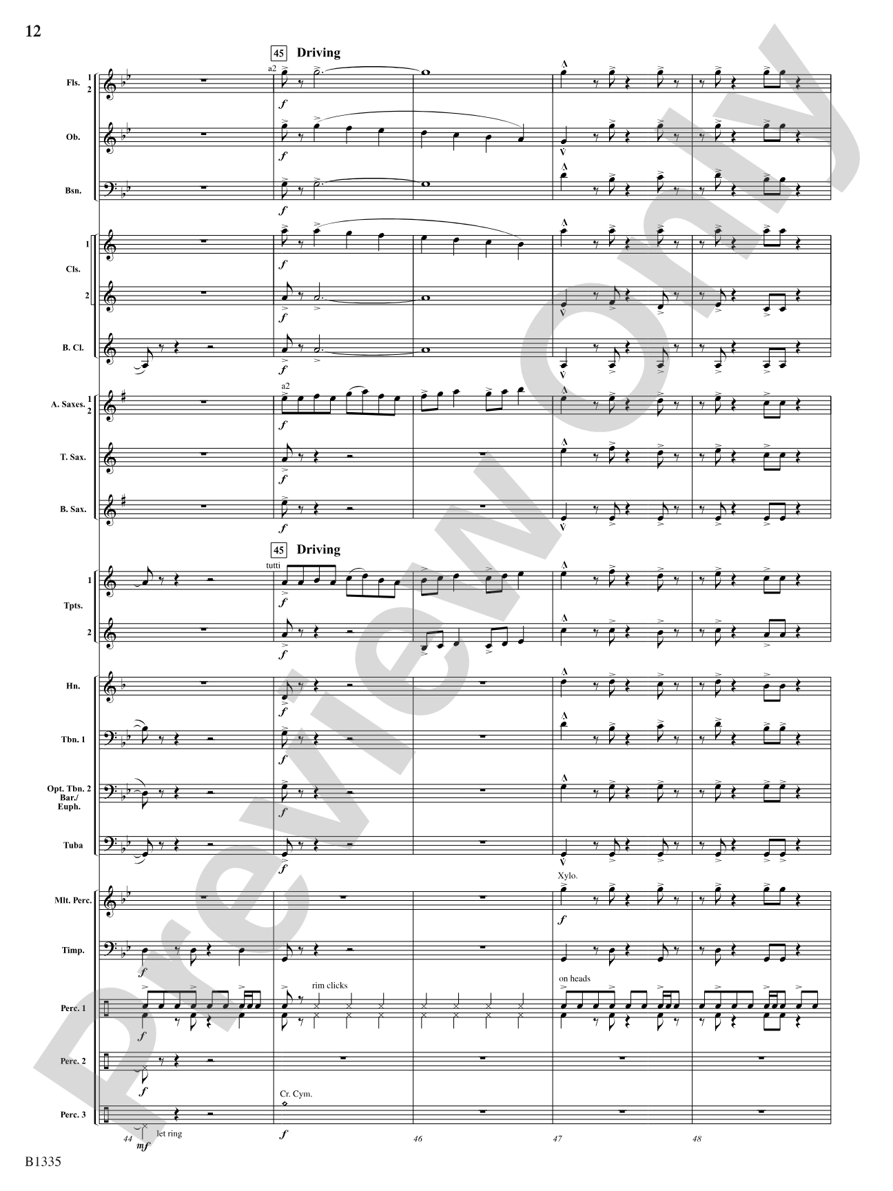Ghost Riders: Concert Band Conductor Score & Parts