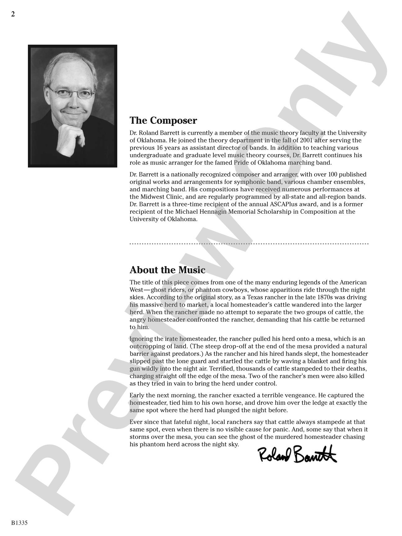 Ghost Riders: Concert Band Conductor Score & Parts