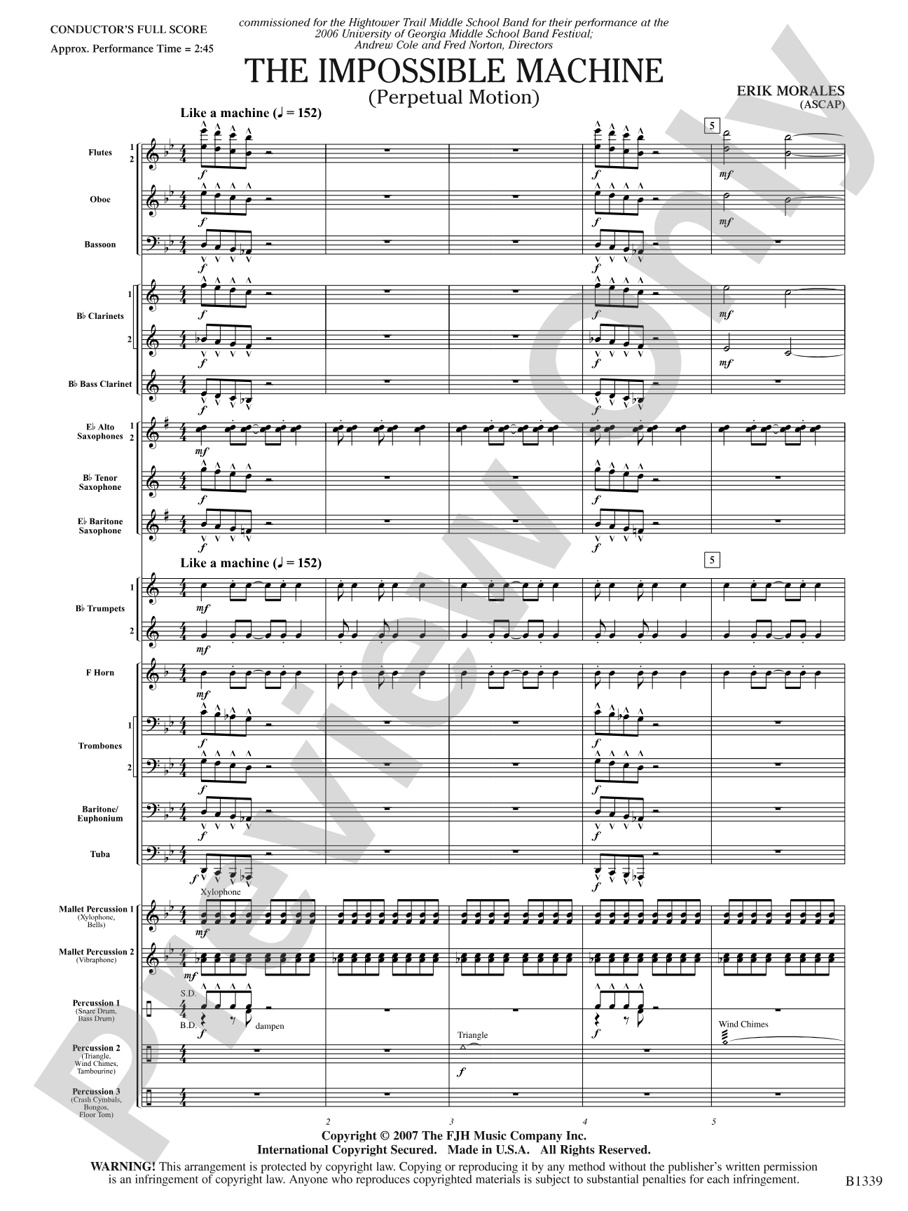 The Impossible Machine (Perpetual Motion): Concert Band Conductor Score & Parts