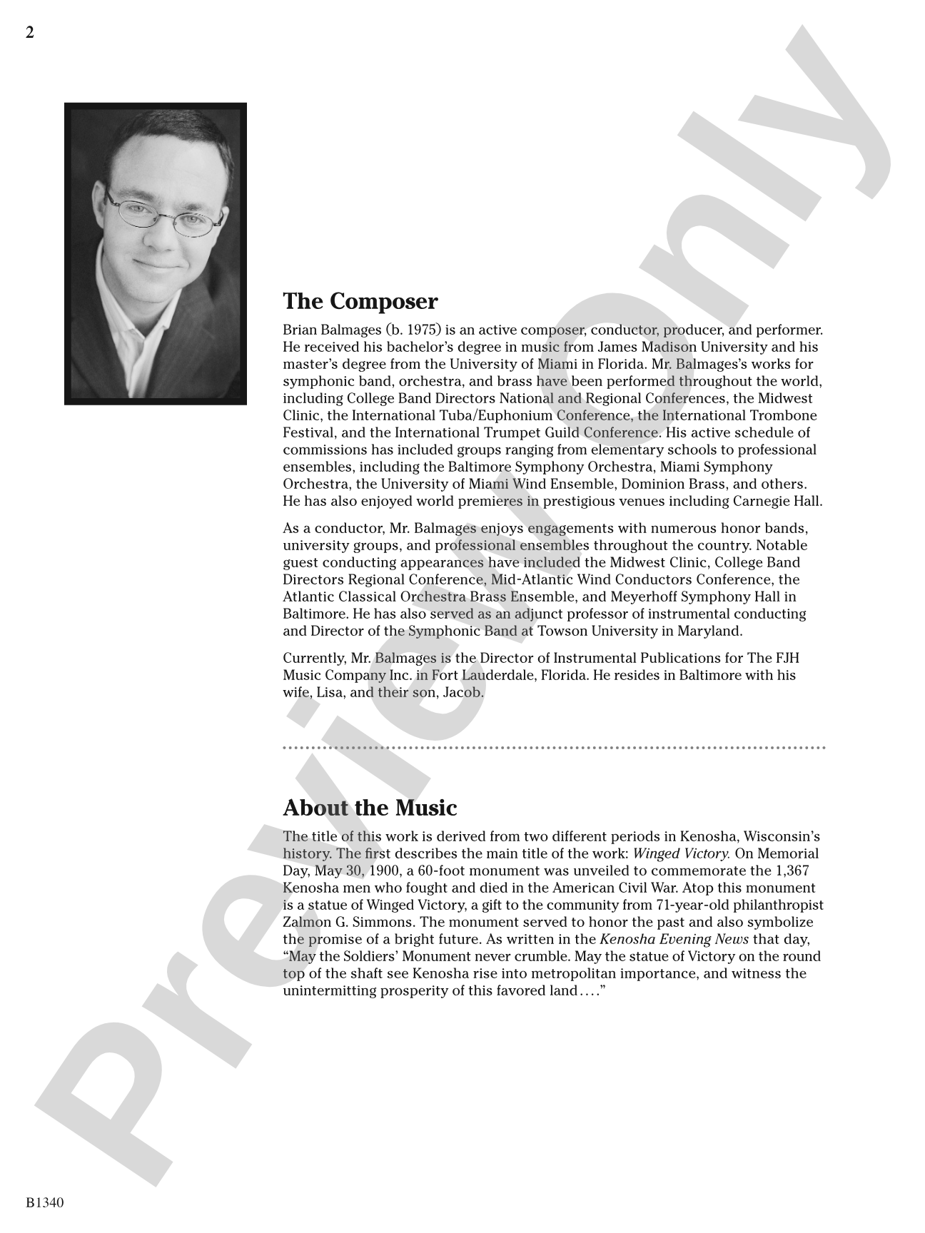 Winged Victory (Beacons of Light): Concert Band Conductor Score & Parts