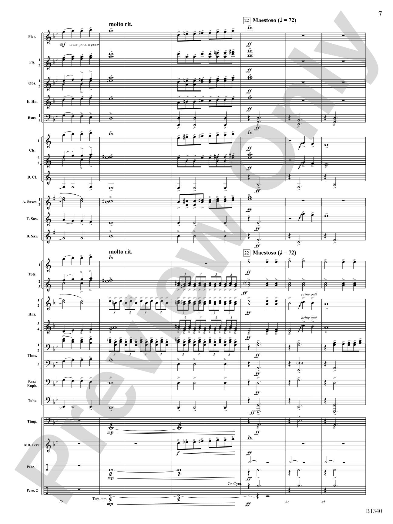 Winged Victory (Beacons of Light): Concert Band Conductor Score & Parts