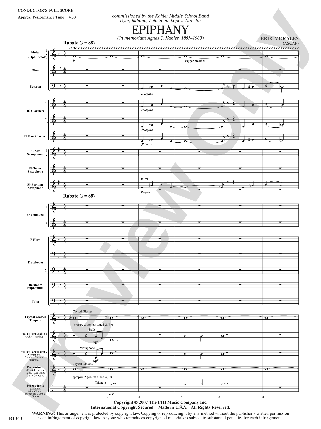 Epiphany: Concert Band Conductor Score & Parts