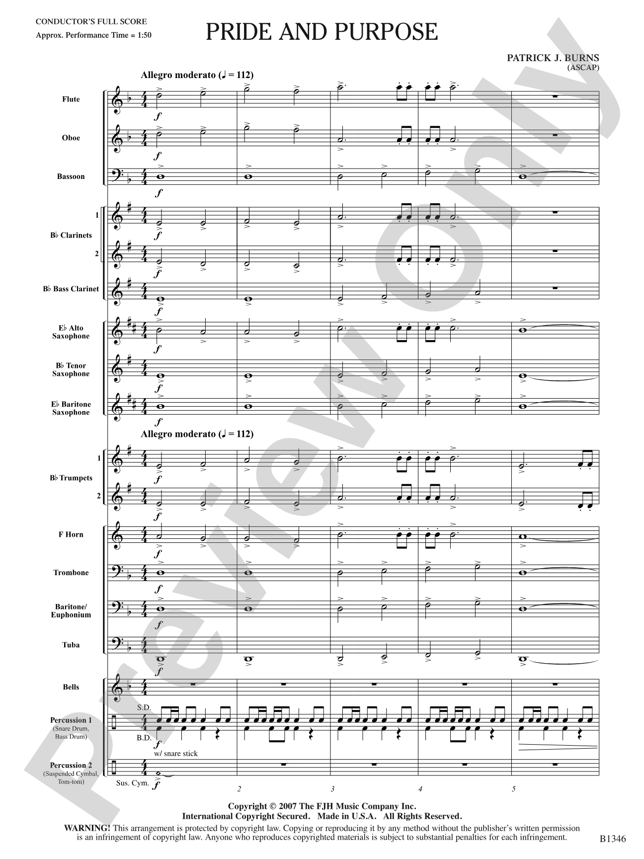 Pride and Purpose: Concert Band Conductor Score & Parts