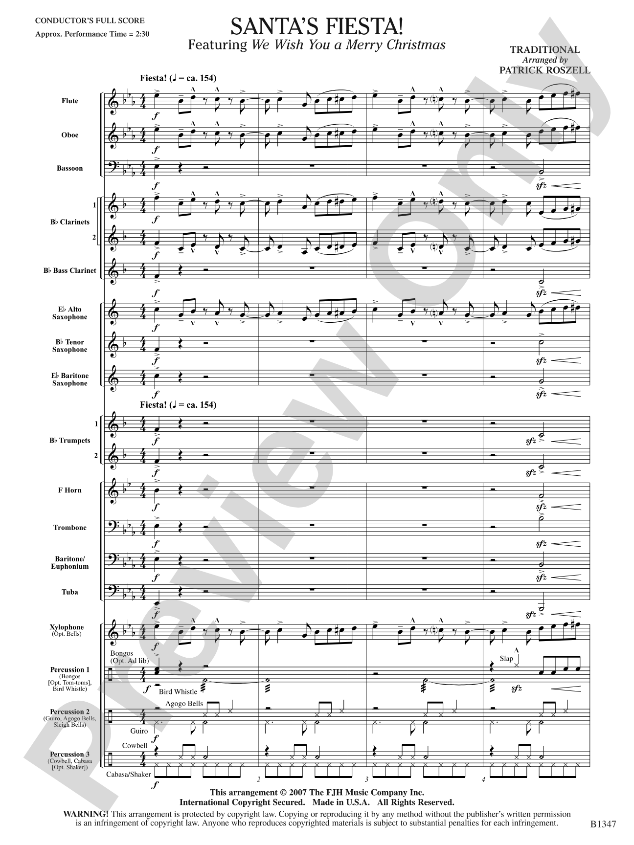 Santa's Fiesta!: Concert Band Conductor Score & Parts