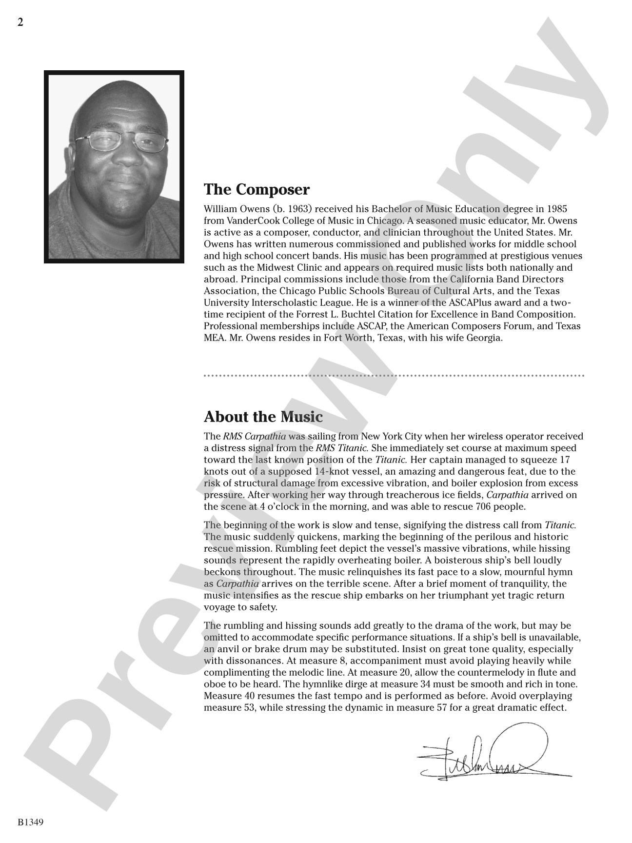 Carpathia: Concert Band Conductor Score & Parts