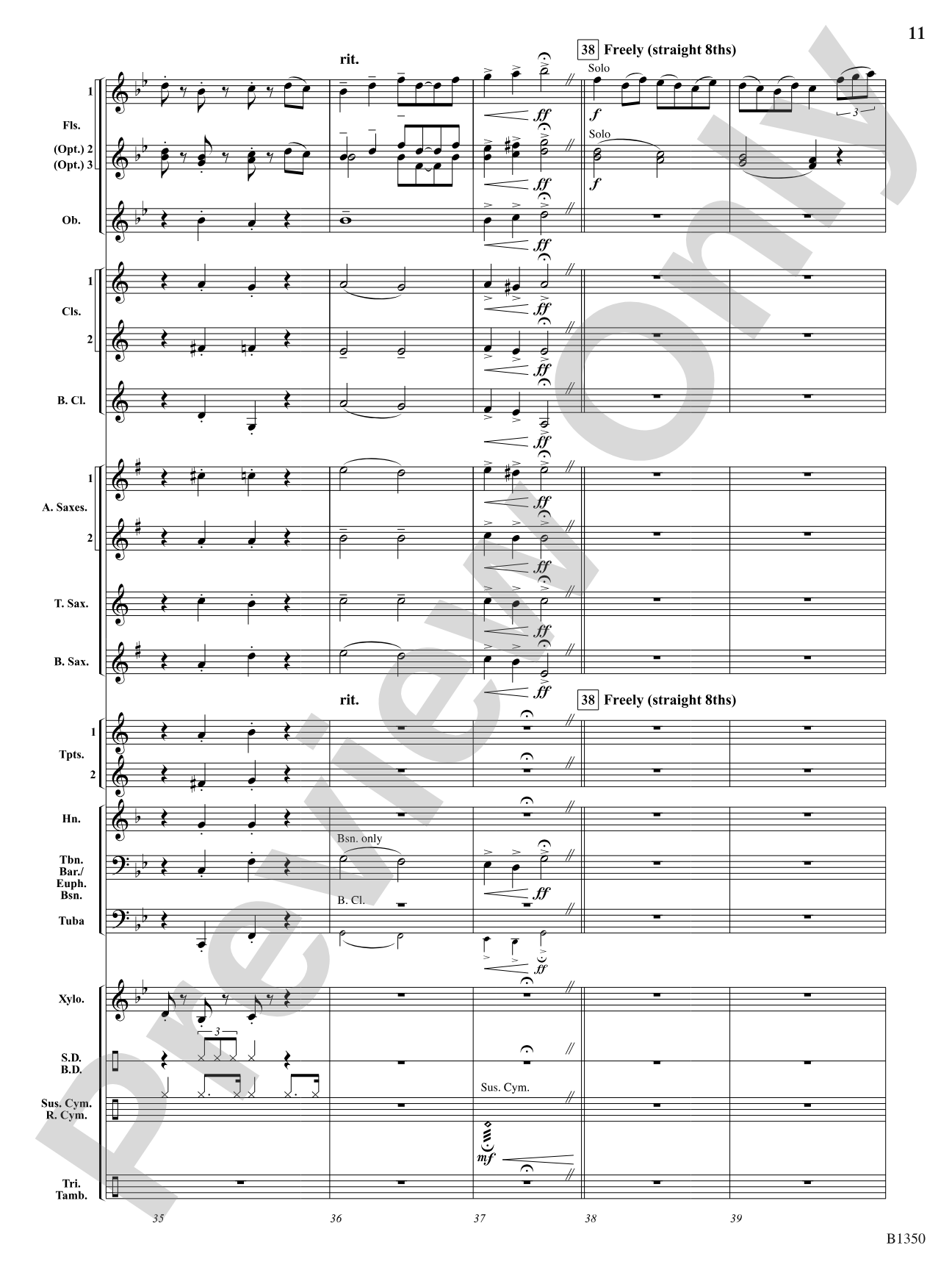 Flutopia (Fantasia for Flutes): Concert Band Conductor Score & Parts