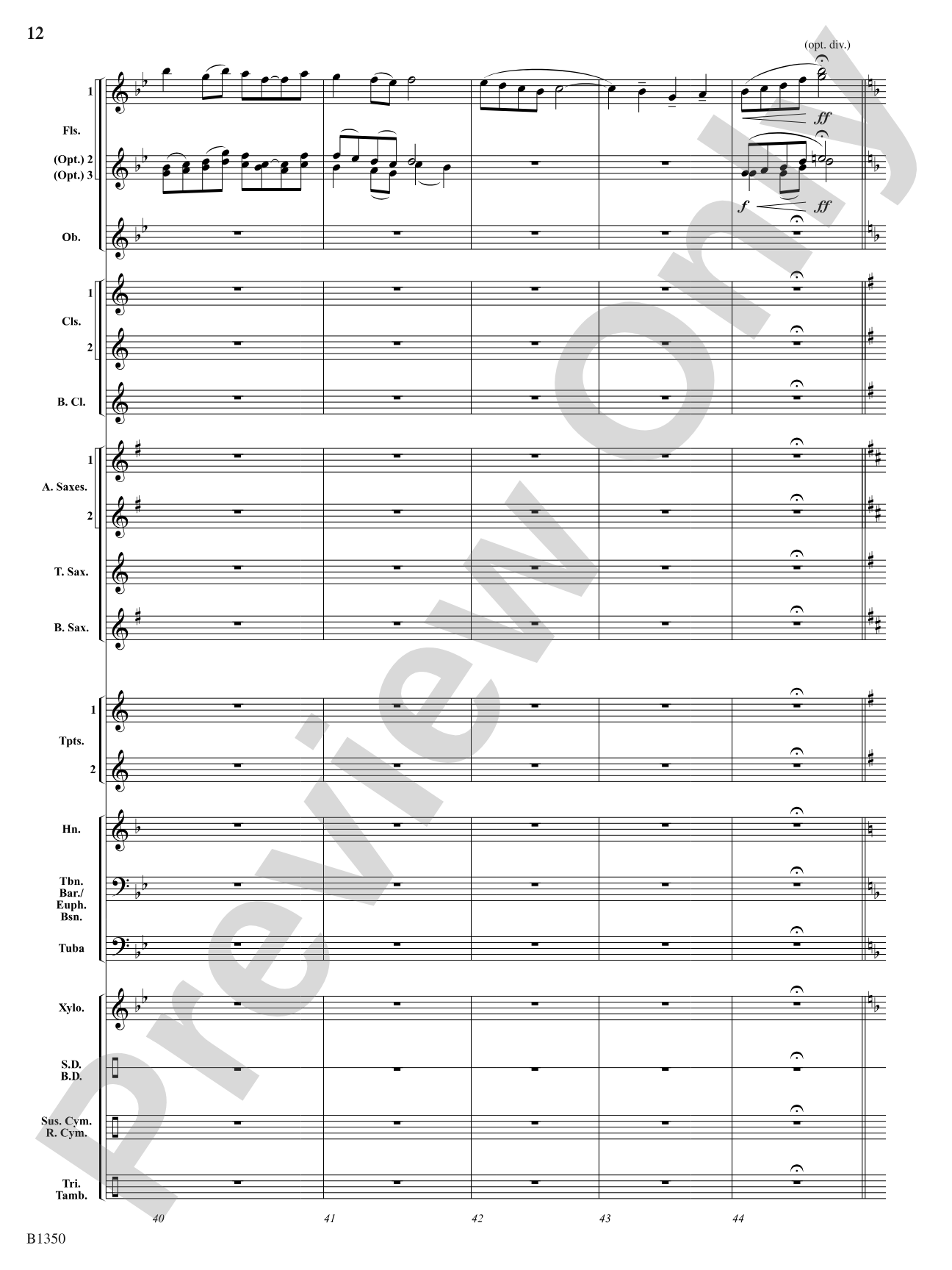 Flutopia (Fantasia for Flutes): Concert Band Conductor Score & Parts