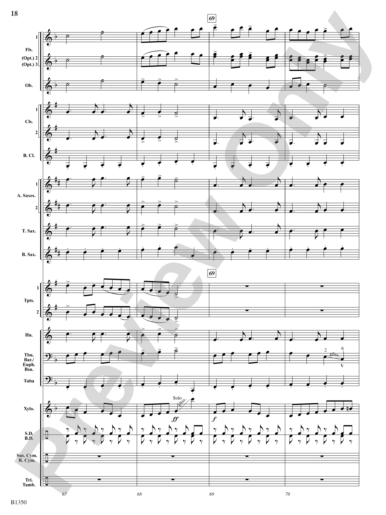 Flutopia (Fantasia for Flutes): Concert Band Conductor Score & Parts