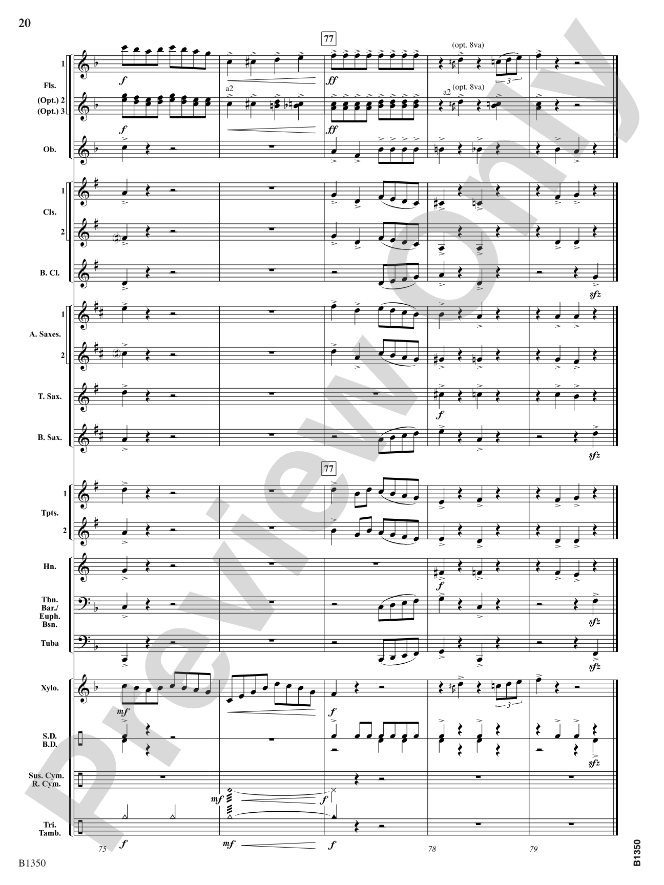 Flutopia (Fantasia for Flutes): Concert Band Conductor Score & Parts