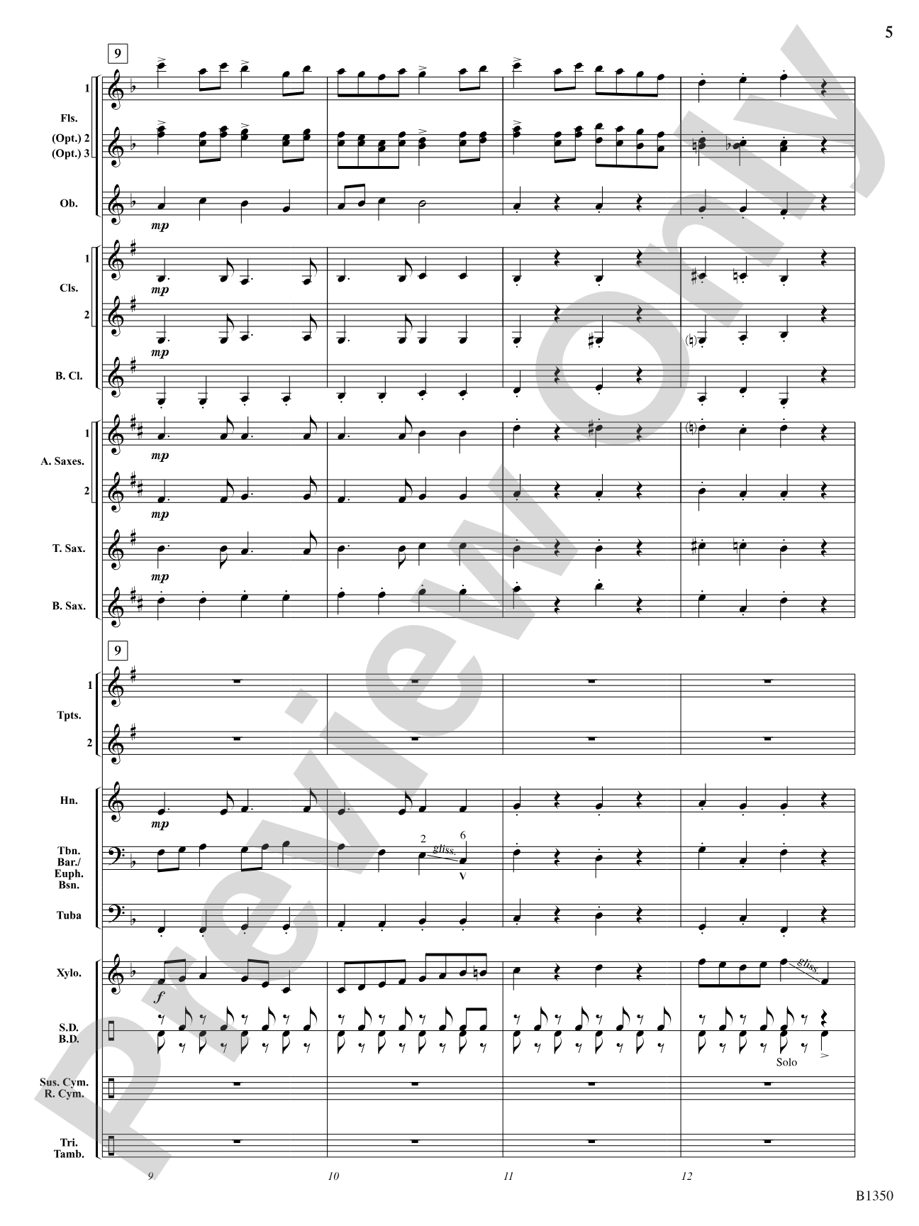 Flutopia (Fantasia for Flutes): Concert Band Conductor Score & Parts