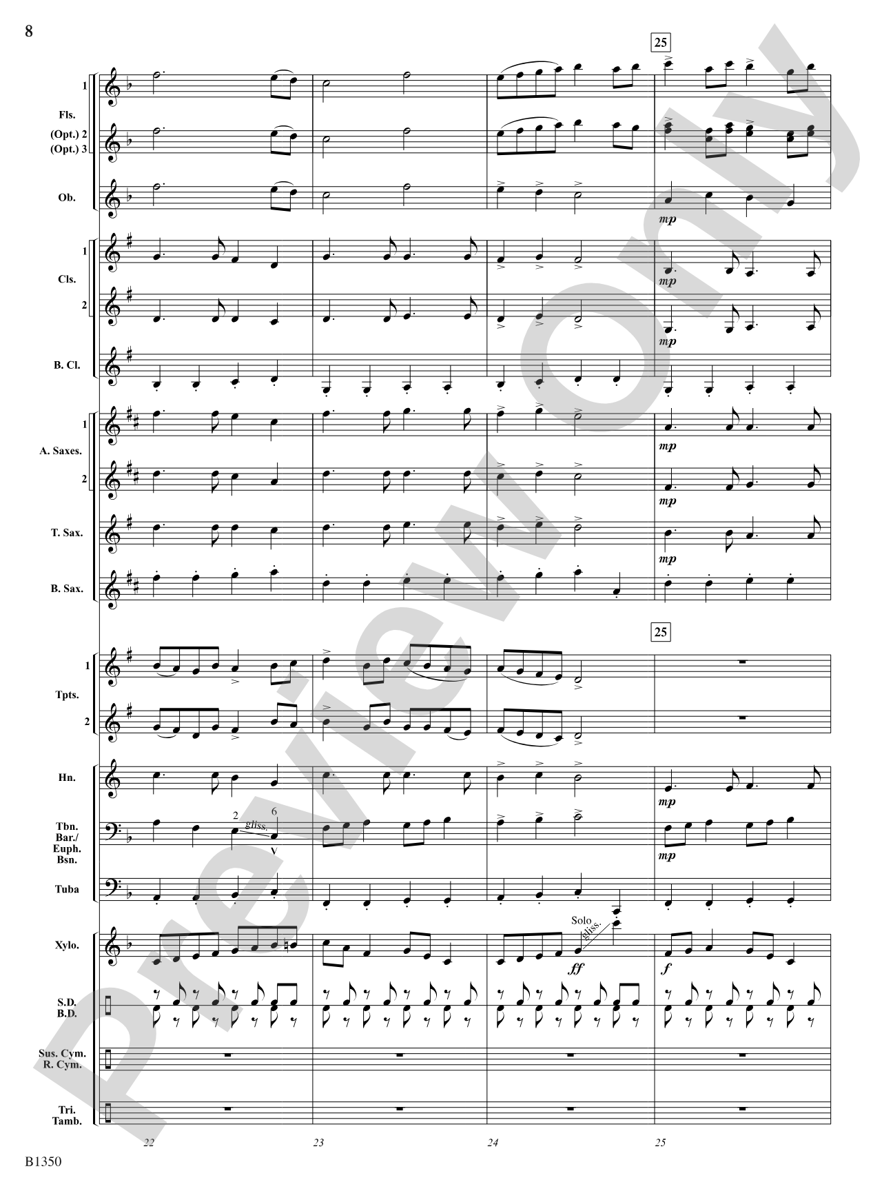Flutopia (Fantasia for Flutes): Concert Band Conductor Score & Parts