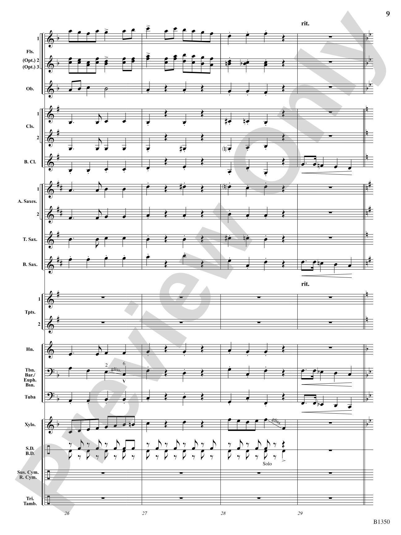 Flutopia (Fantasia for Flutes): Concert Band Conductor Score & Parts