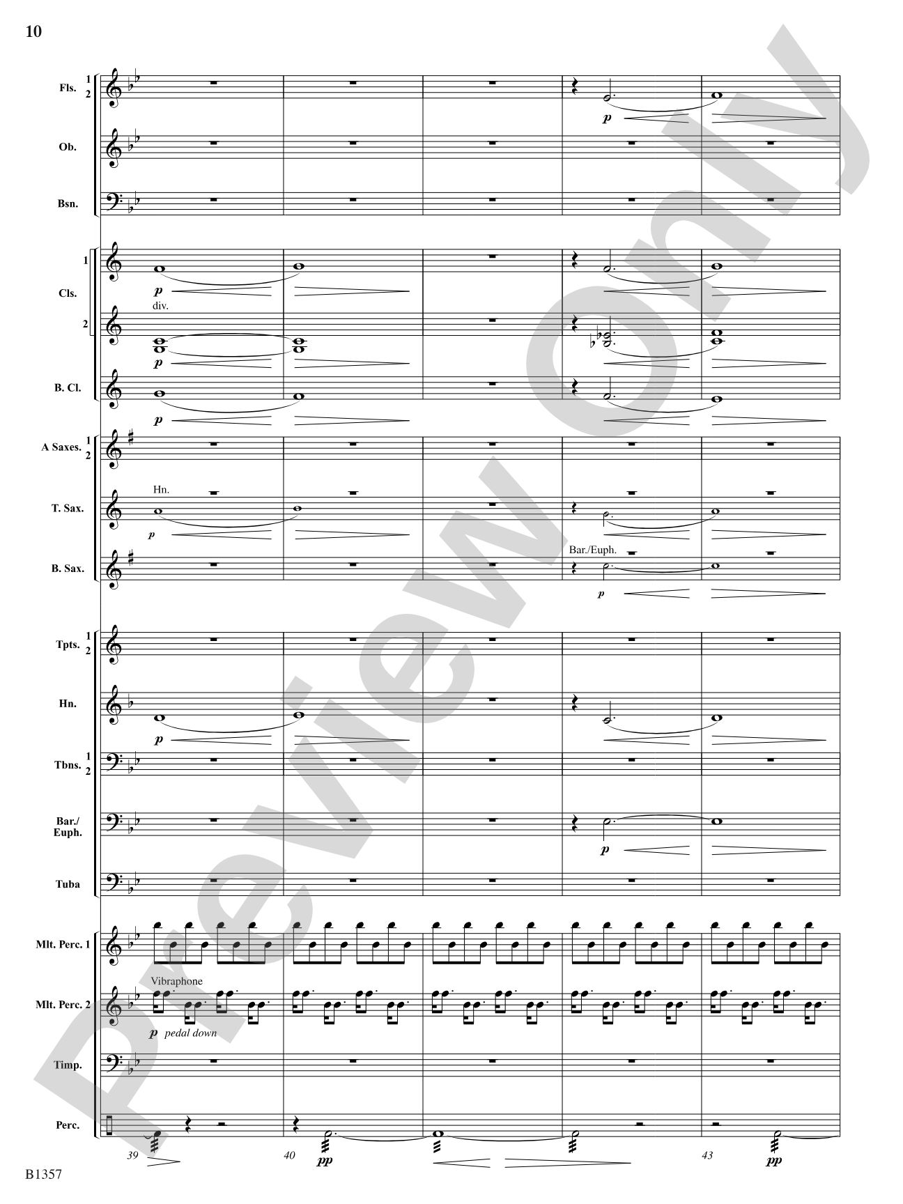Rain: Concert Band Conductor Score & Parts
