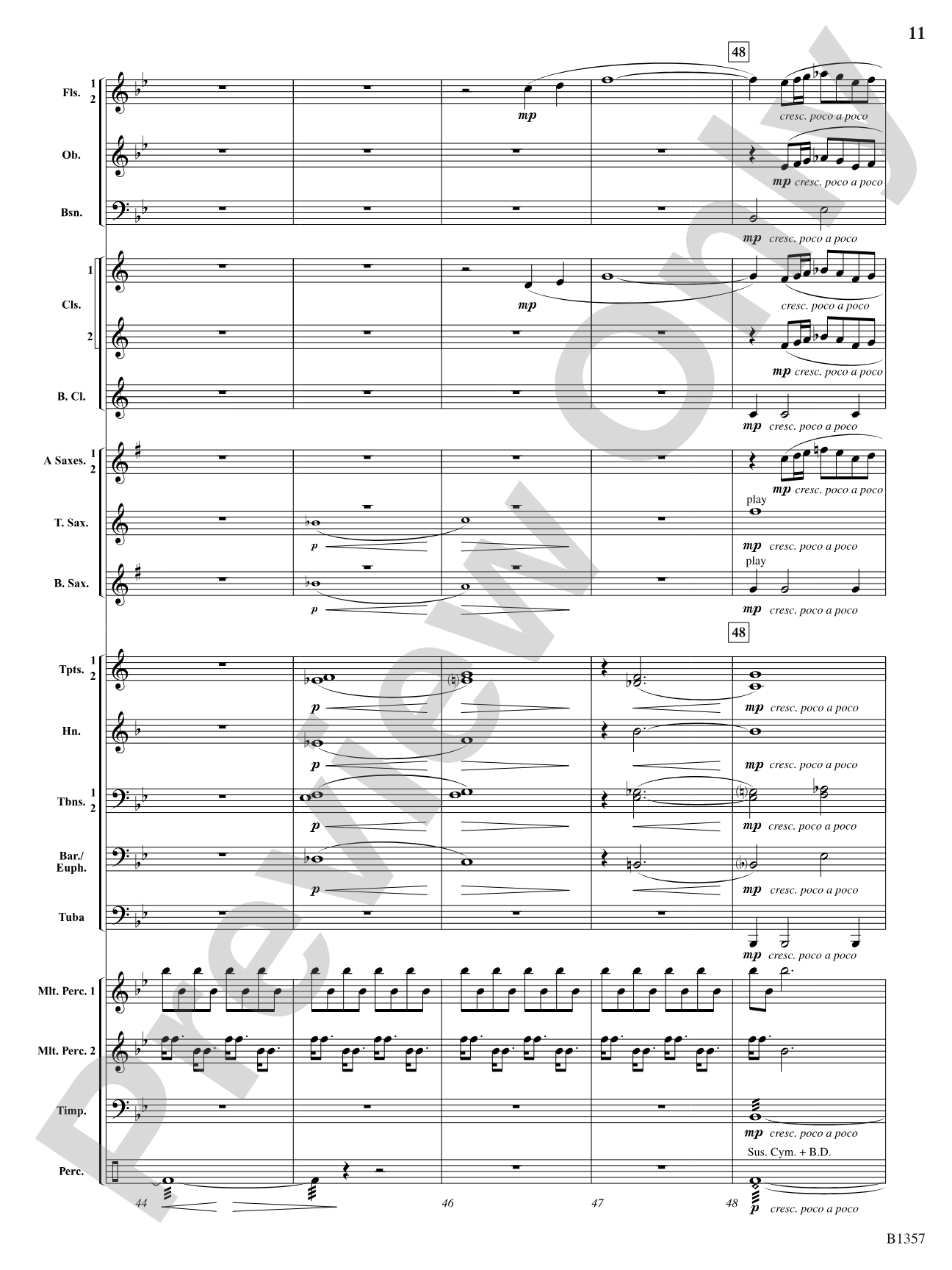 Rain: Concert Band Conductor Score & Parts