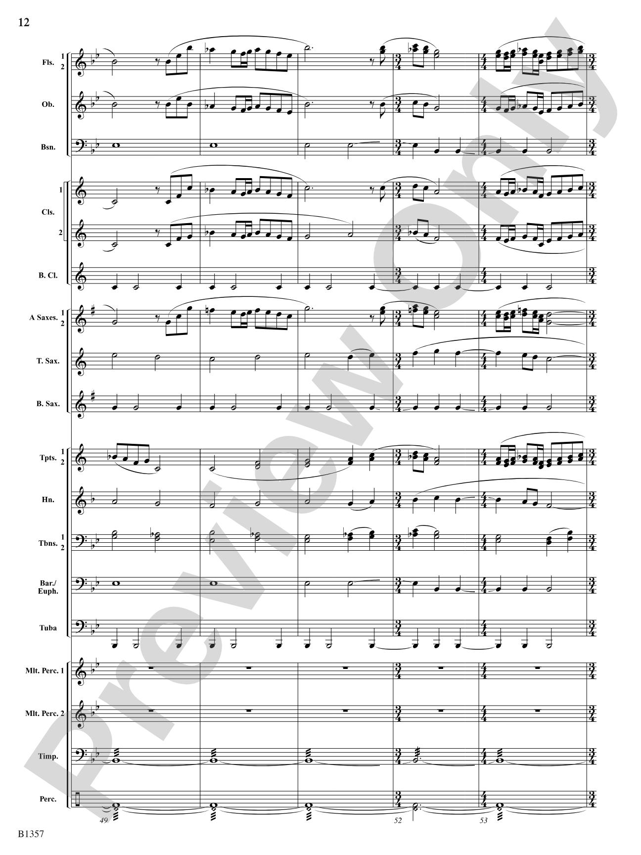 Rain: Concert Band Conductor Score & Parts