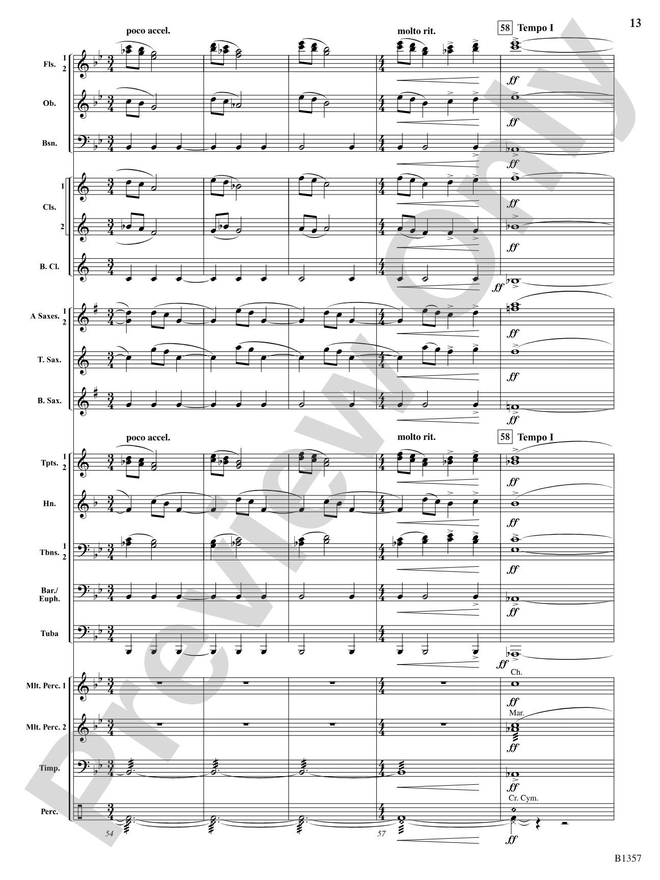 Rain: Concert Band Conductor Score & Parts