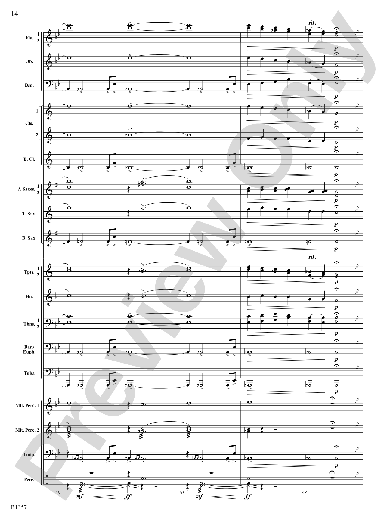 Rain: Concert Band Conductor Score & Parts