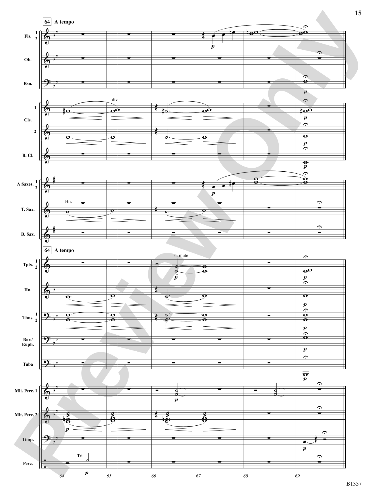 Rain: Concert Band Conductor Score & Parts