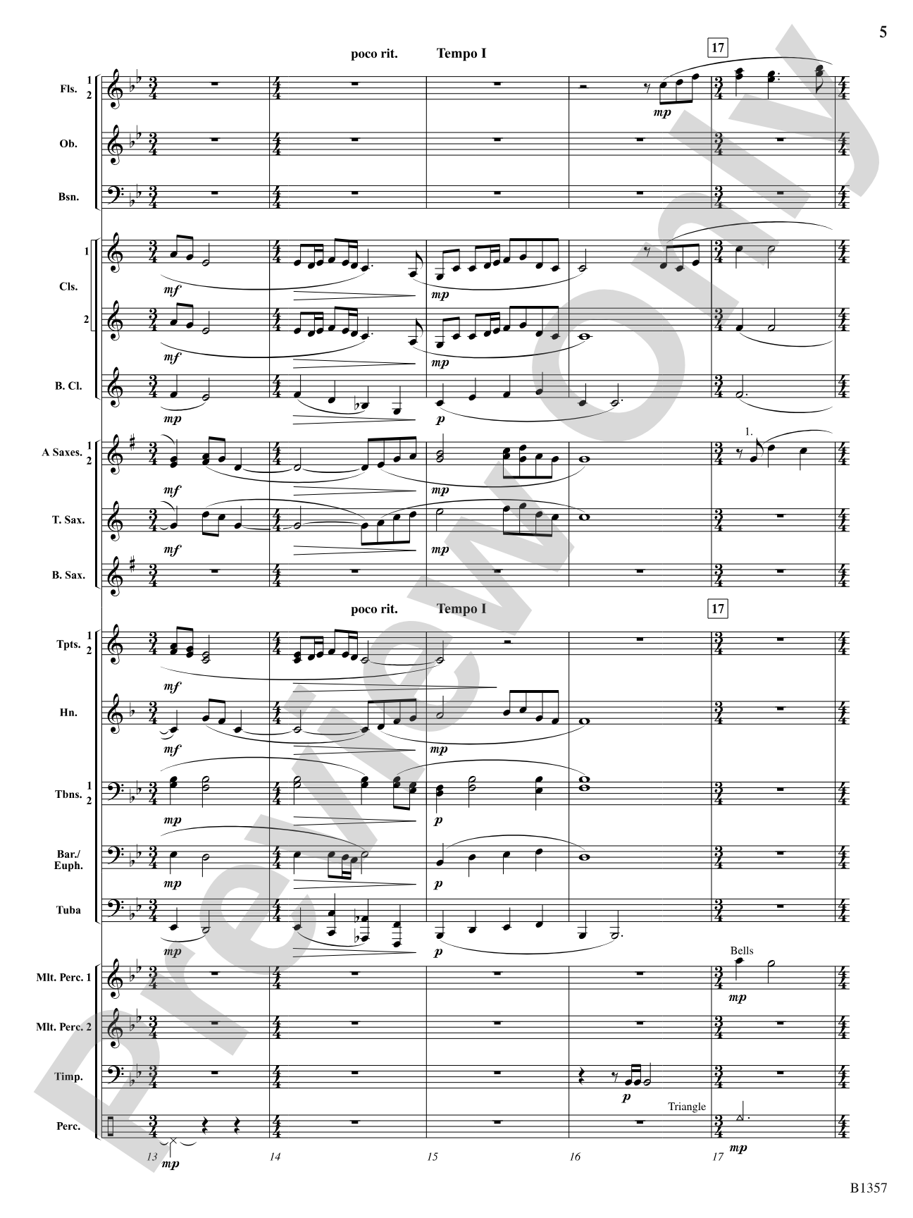 Rain: Concert Band Conductor Score & Parts
