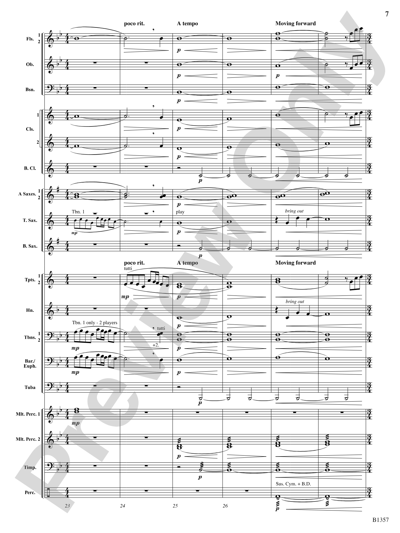 Rain: Concert Band Conductor Score & Parts