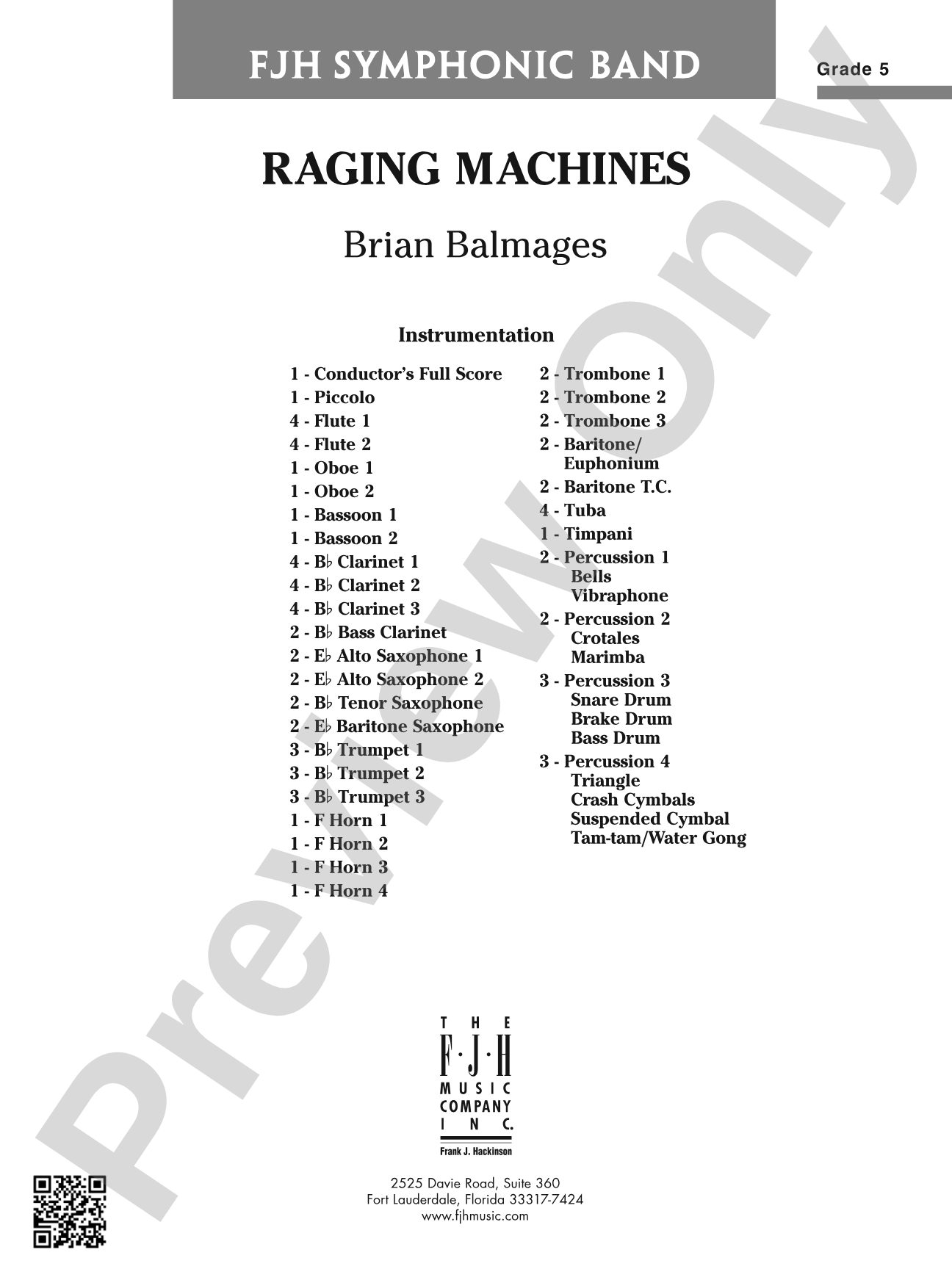 Raging Machines: Concert Band Conductor Score & Parts