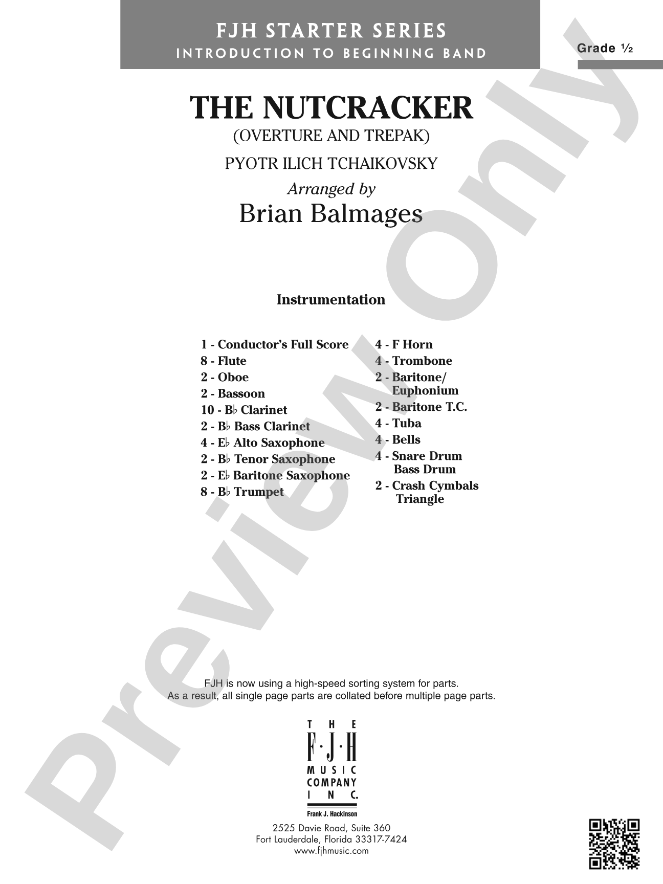 The Nutcracker (Overture and Trepak): Concert Band Conductor Score & Parts