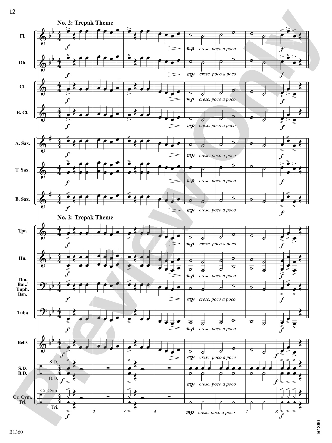 The Nutcracker (Overture and Trepak): Concert Band Conductor Score & Parts