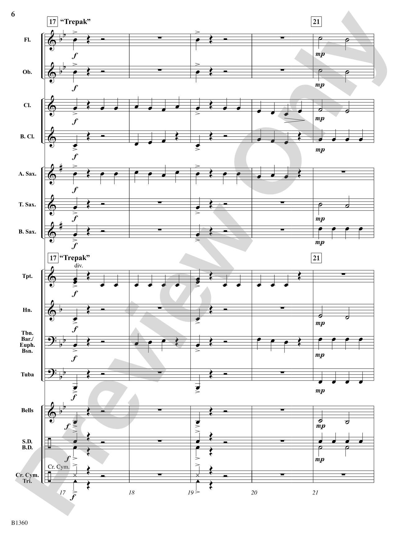The Nutcracker (Overture and Trepak): Concert Band Conductor Score & Parts
