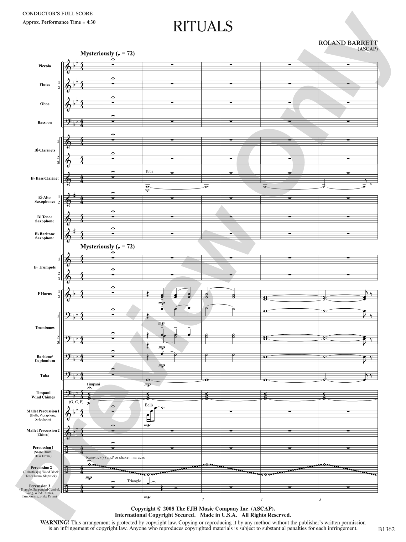 Rituals: Concert Band Conductor Score & Parts