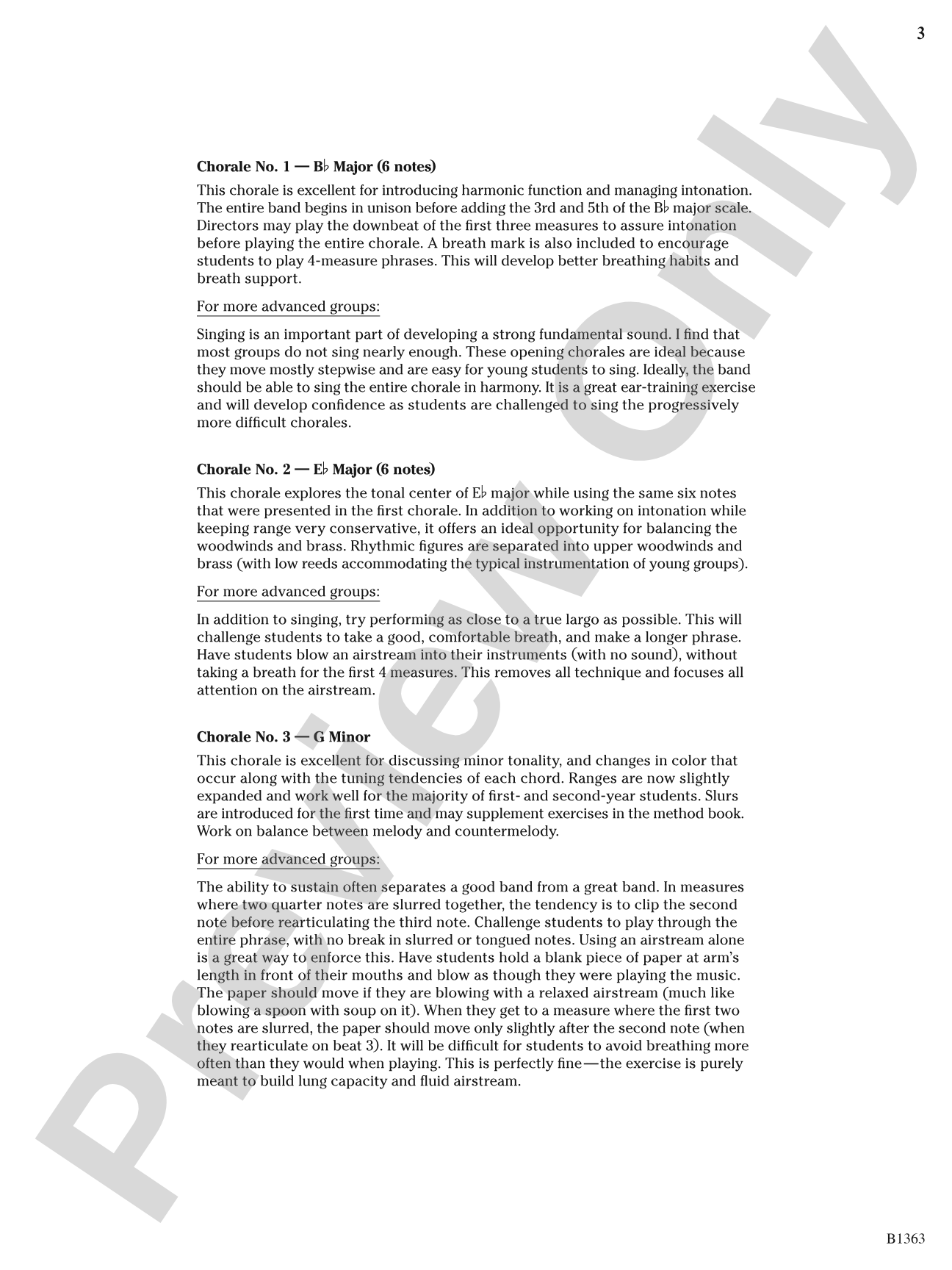 Five Progressive Chorales for Developing Bands: Concert Band Conductor Score & Parts