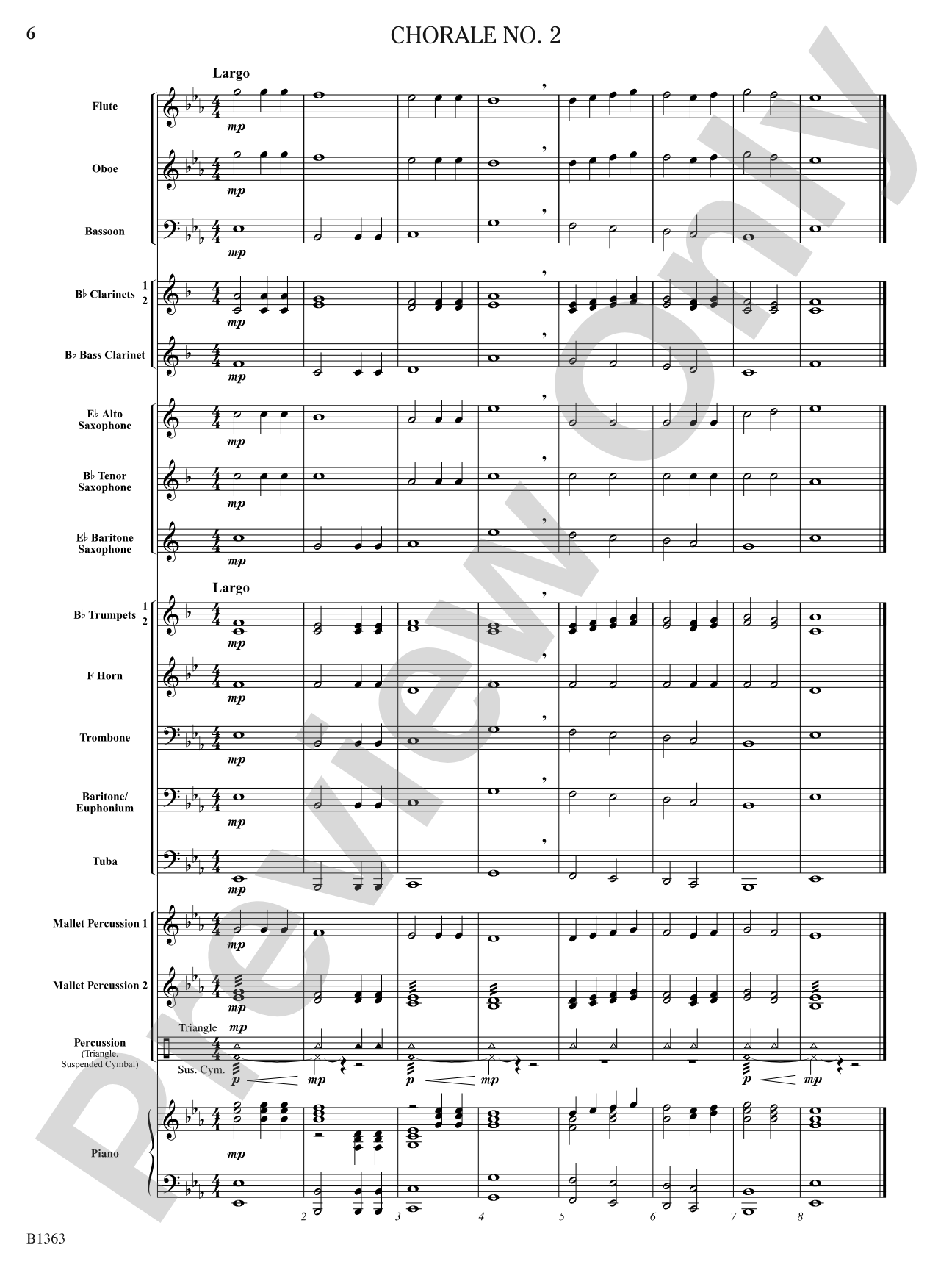 Five Progressive Chorales for Developing Bands: Concert Band Conductor Score & Parts