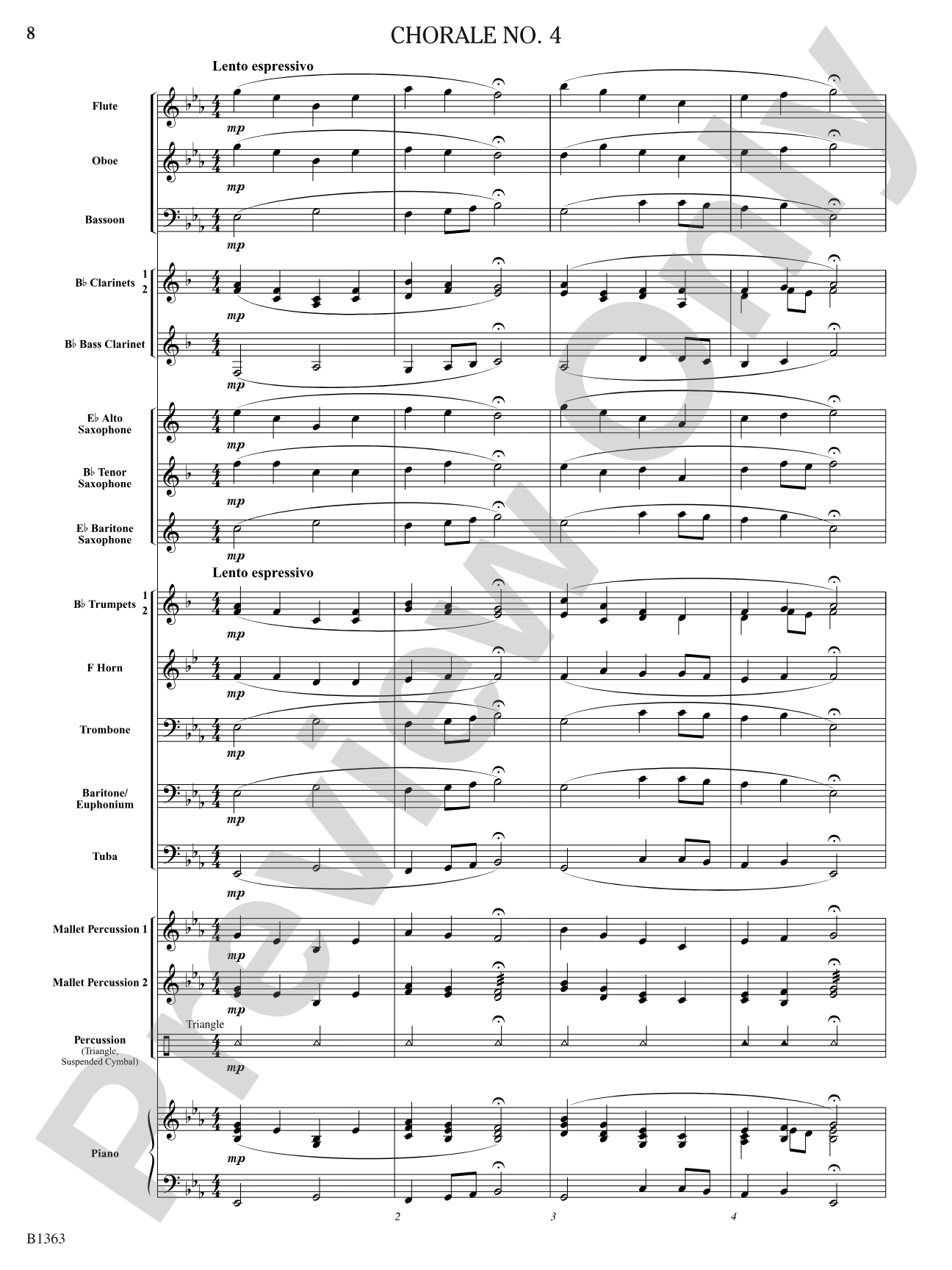 Five Progressive Chorales for Developing Bands: Concert Band Conductor Score & Parts