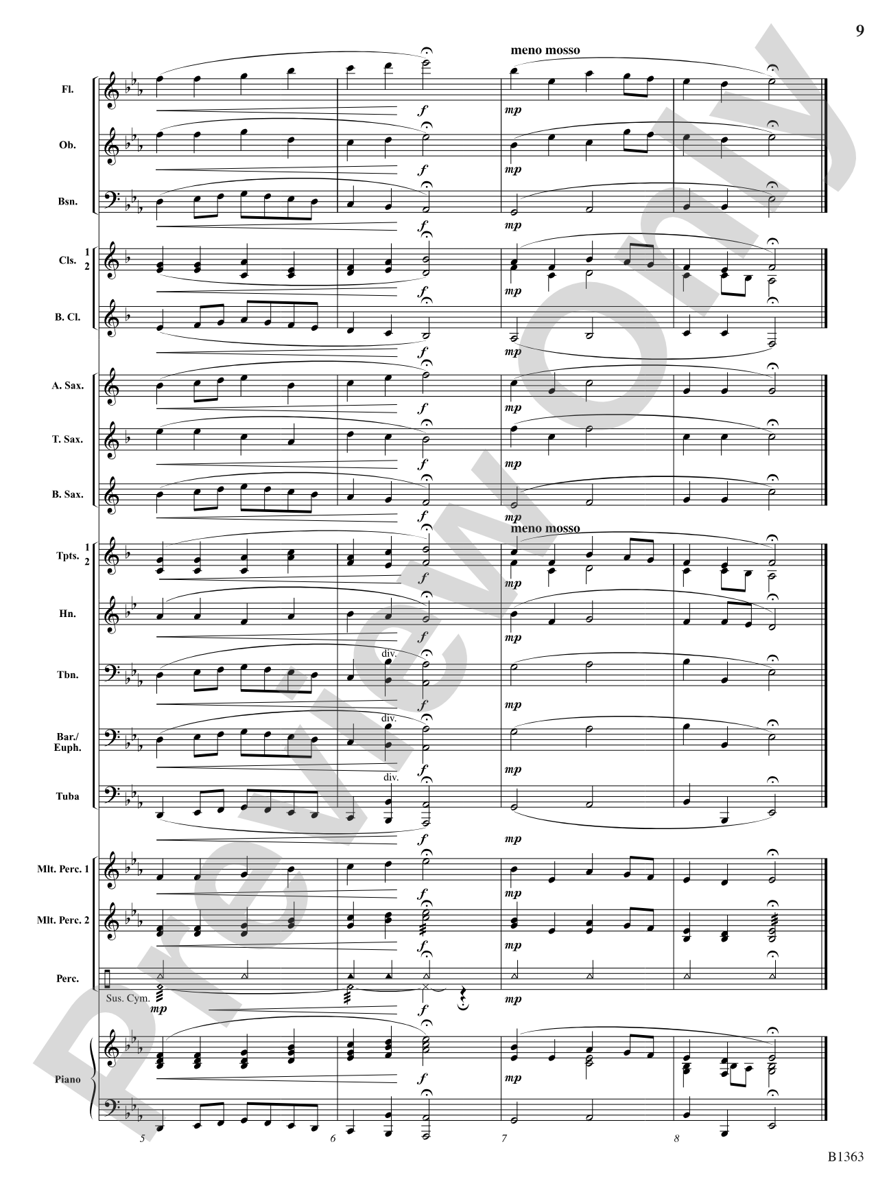 Five Progressive Chorales for Developing Bands: Concert Band Conductor Score & Parts