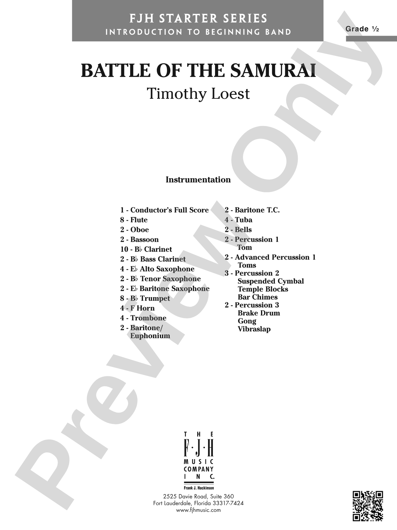 Battle of the Samurai: Concert Band Conductor Score & Parts