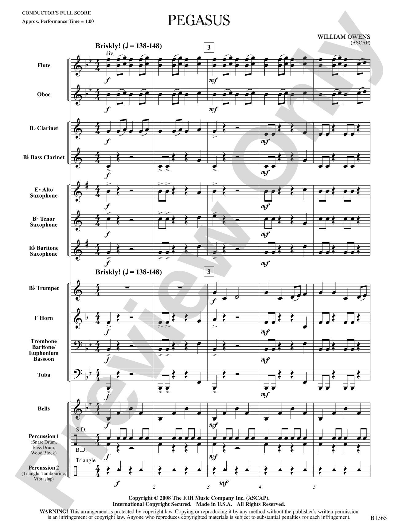Pegasus: Concert Band Conductor Score & Parts
