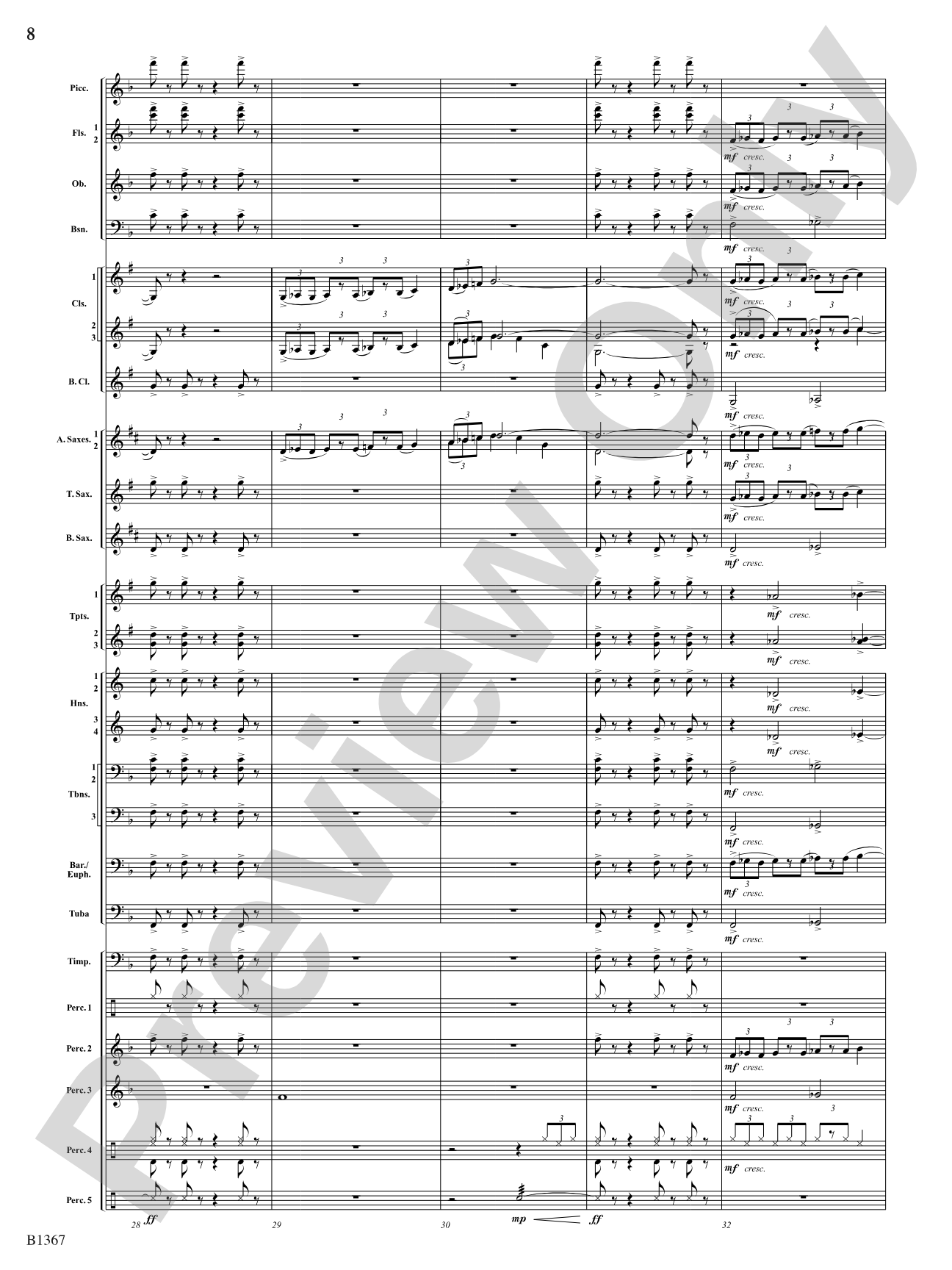 Month of the Cold Moon: Concert Band Conductor Score & Parts