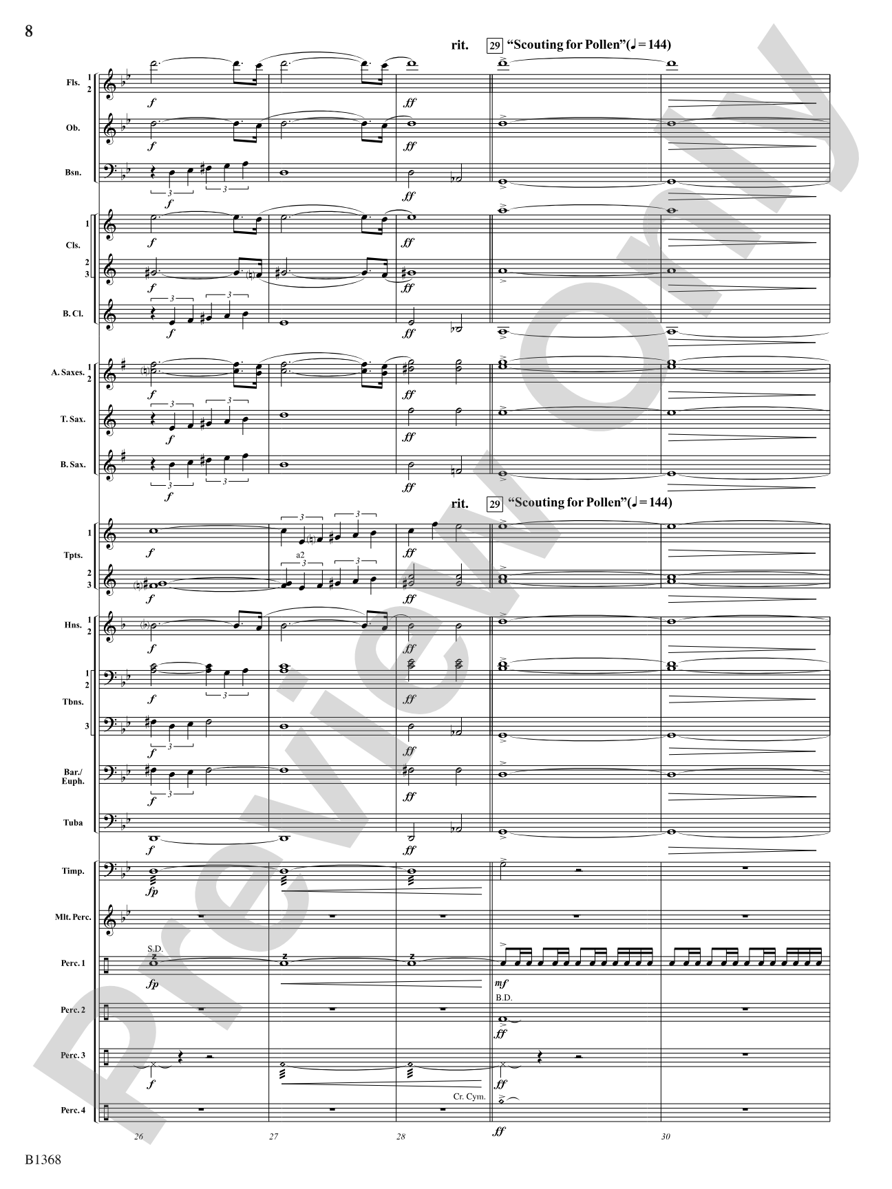 The Hive (Survival and Sacrifice): Concert Band Conductor Score & Parts