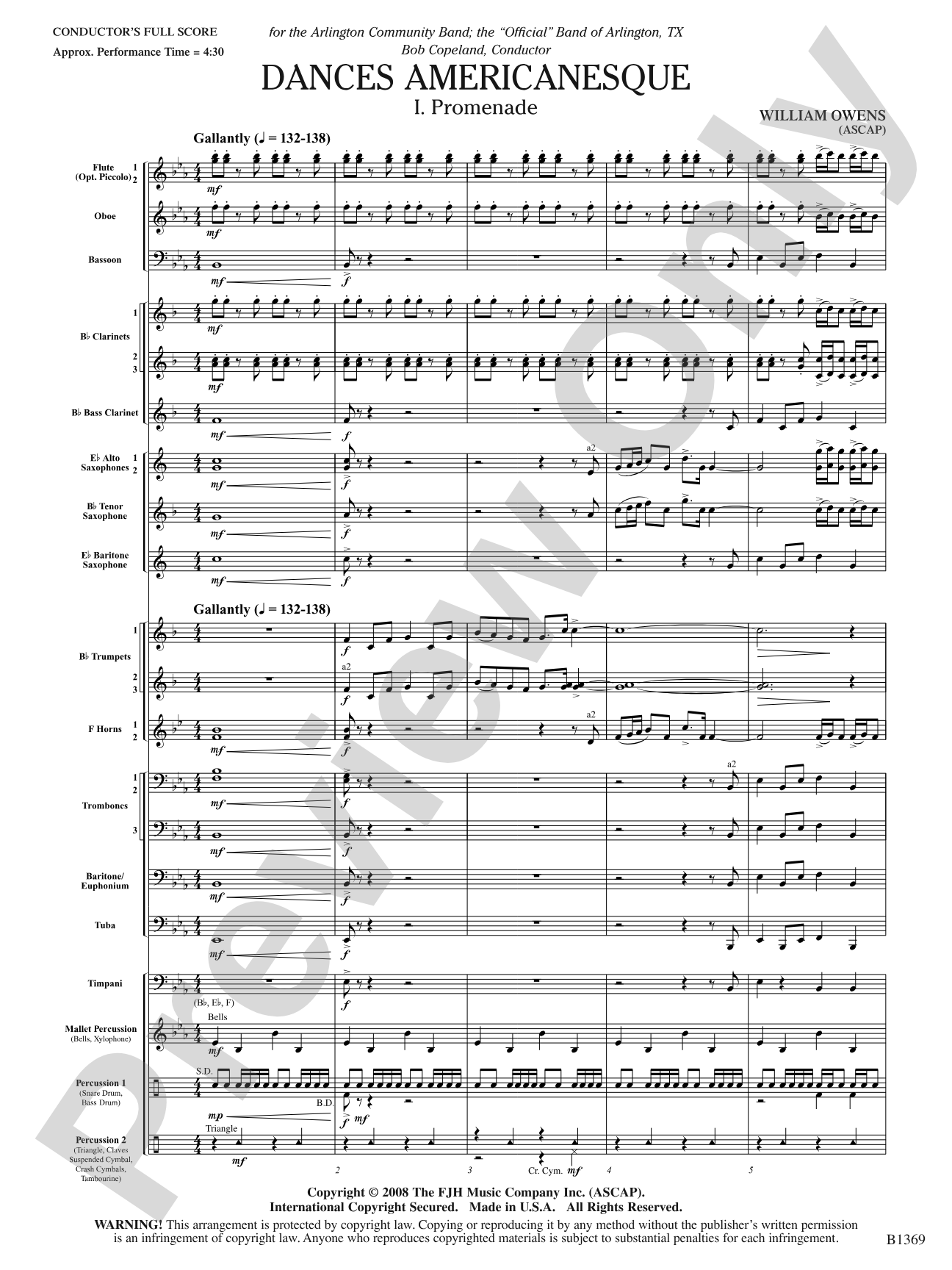 Dances Americanesque: Concert Band Conductor Score & Parts