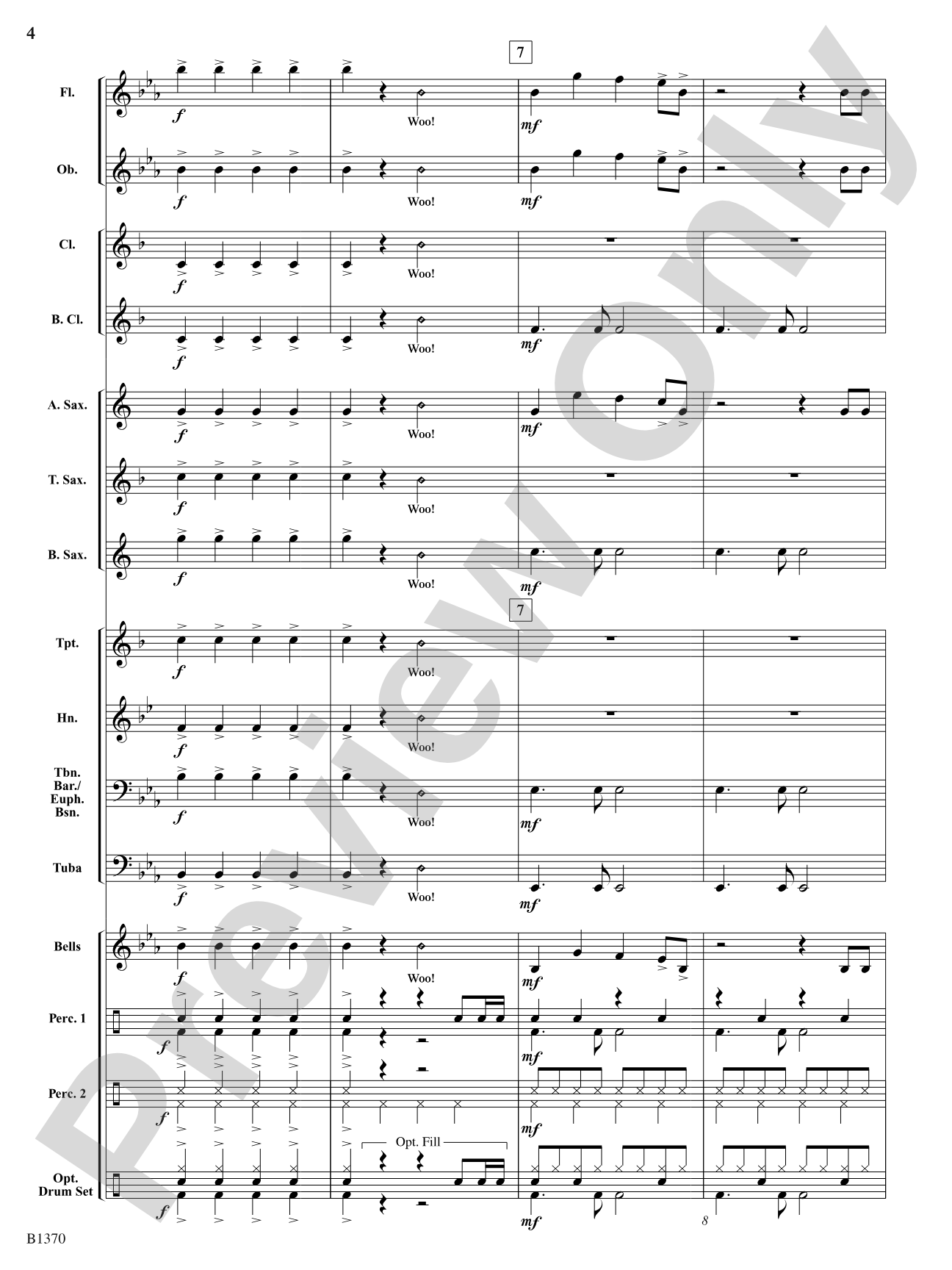 Jingle Bells Remixed: Concert Band Conductor Score & Parts